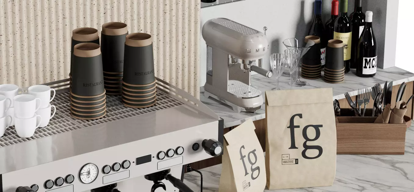 Coffee Shop reception Restaurant Bar Counter 17 3D model_14