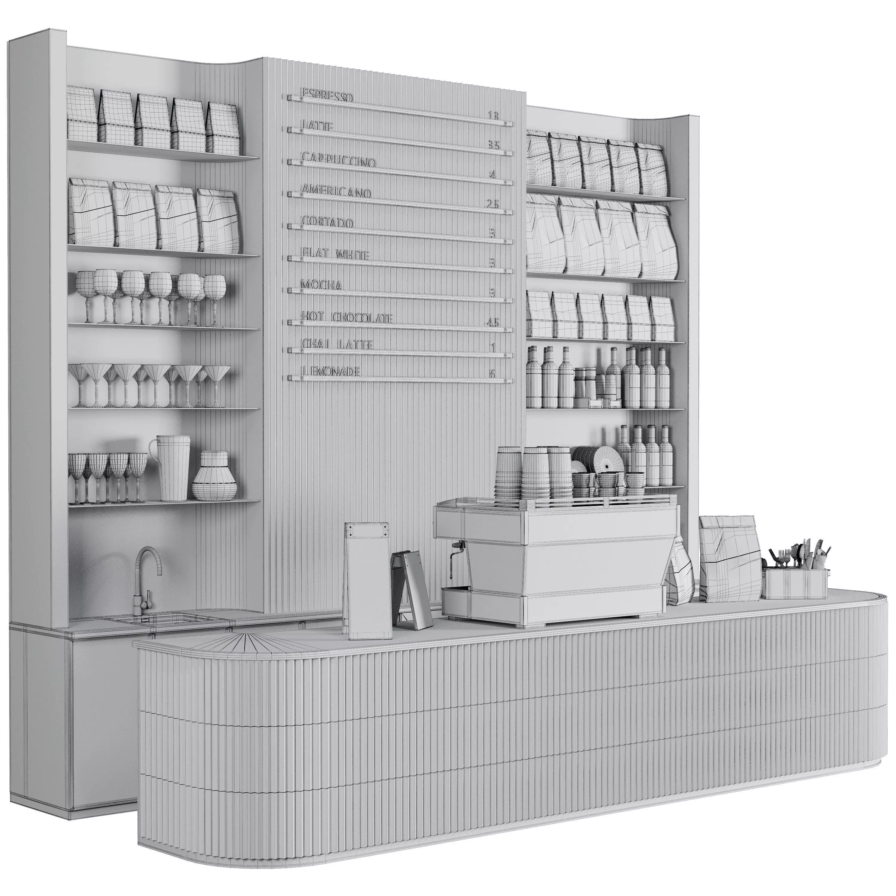 Coffee Shop reception Restaurant Bar Counter 17 3D model_6