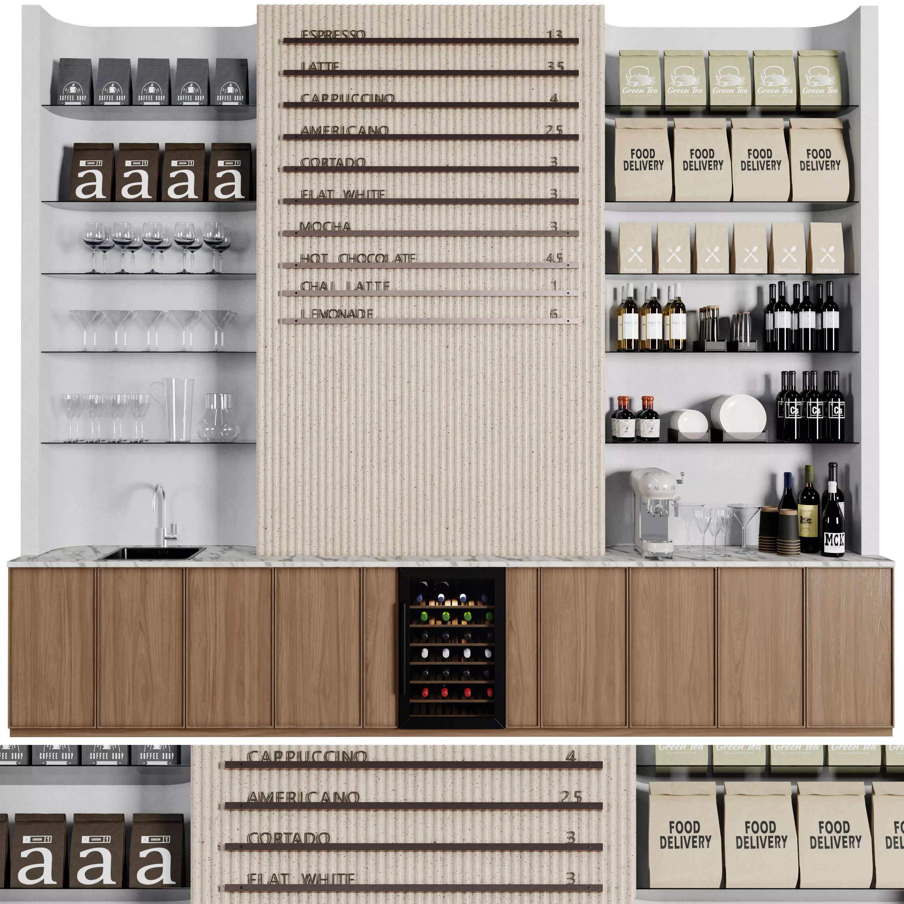 Coffee Shop reception Restaurant Bar Counter 17 3D model_7