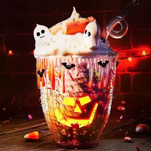 Luxy Boo Milkshake  A sweet bite of spooky luxury  Low-poly 3D model