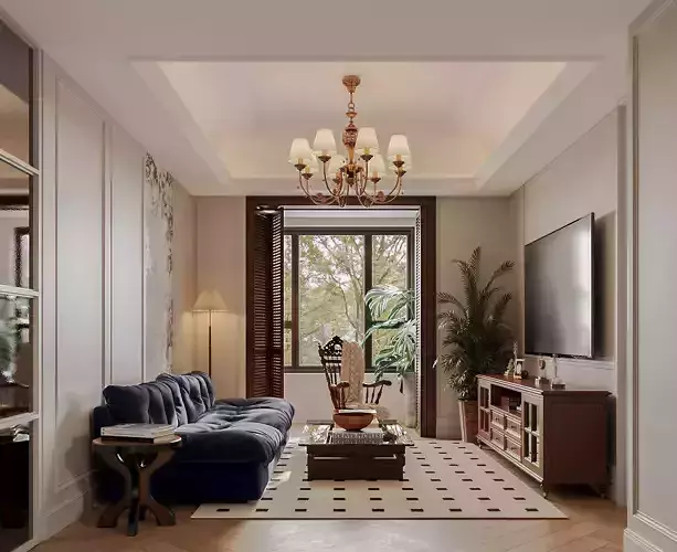 Luxurious living room dining room and bedroom