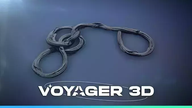 Network Cable Bundle 1m Black Low-poly 3D model