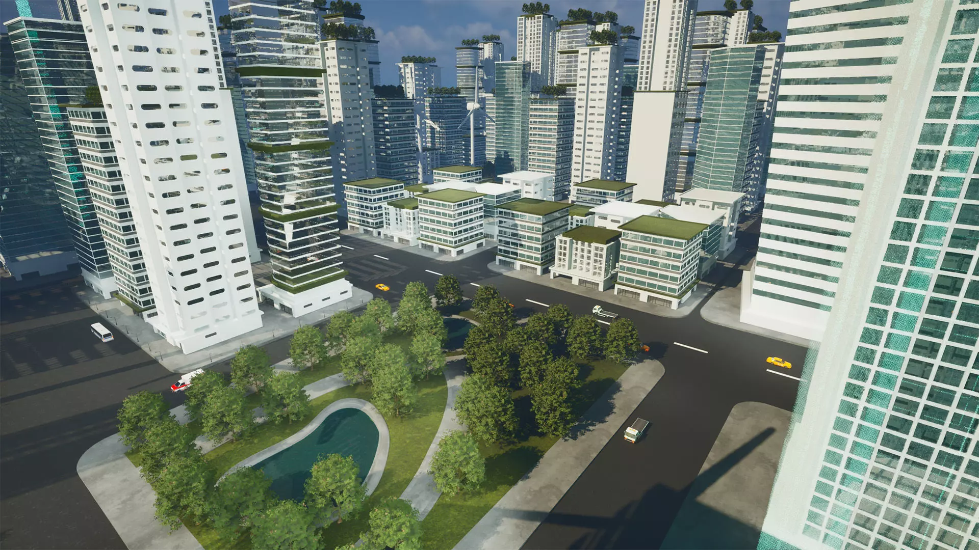 Detailed Sci-Fi Metropolis Unreal Environment City Low-poly 3D model_7