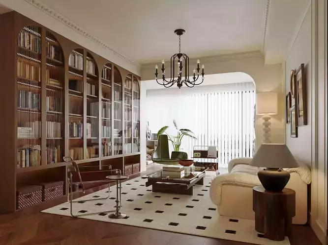 Modern living room dining room interior scenes 390