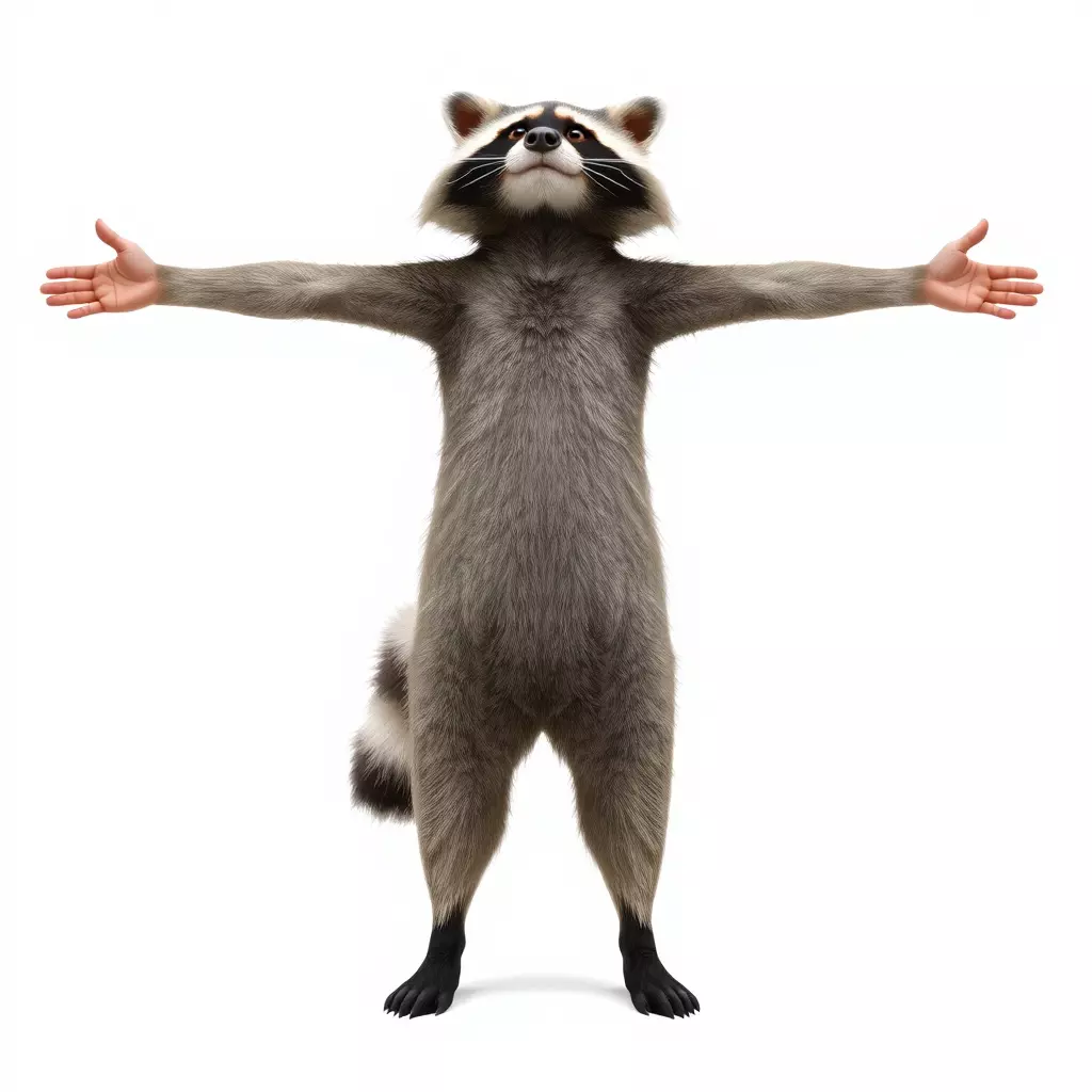 Lifelike Raccoon model pack Low-poly 3D model_3