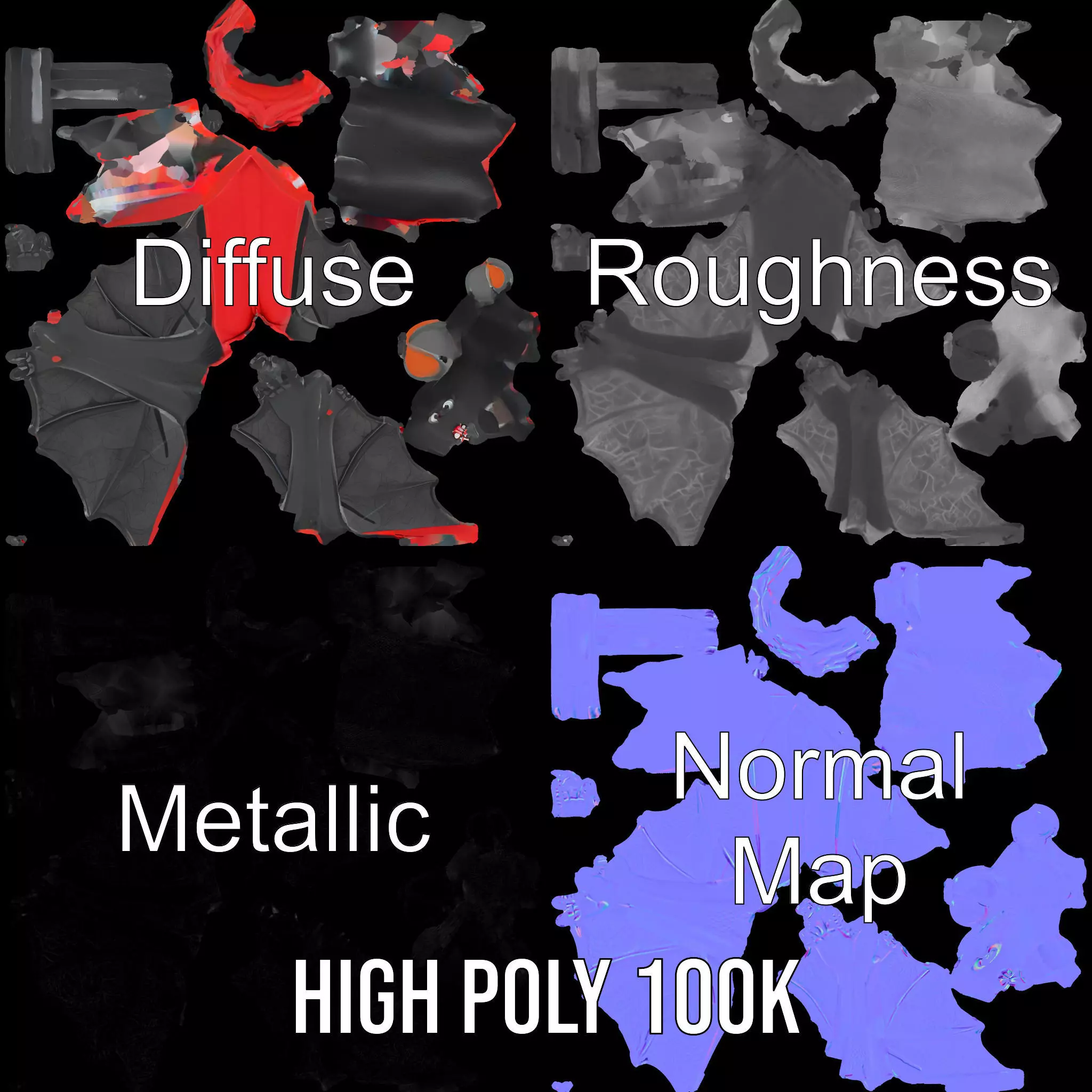 Vampire Bat Hero model pack Low-poly 3D model_4