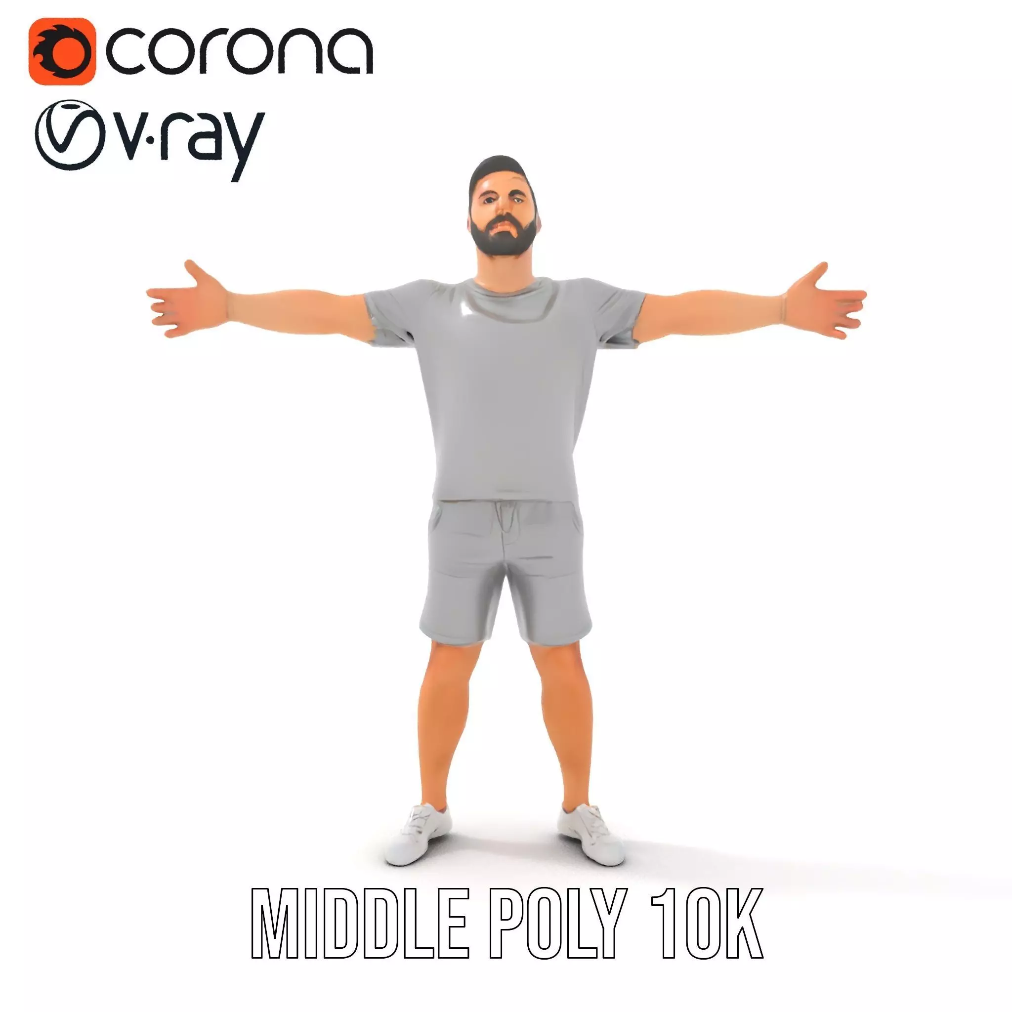 Casual Athletic Man model pack Low-poly 3D model_6