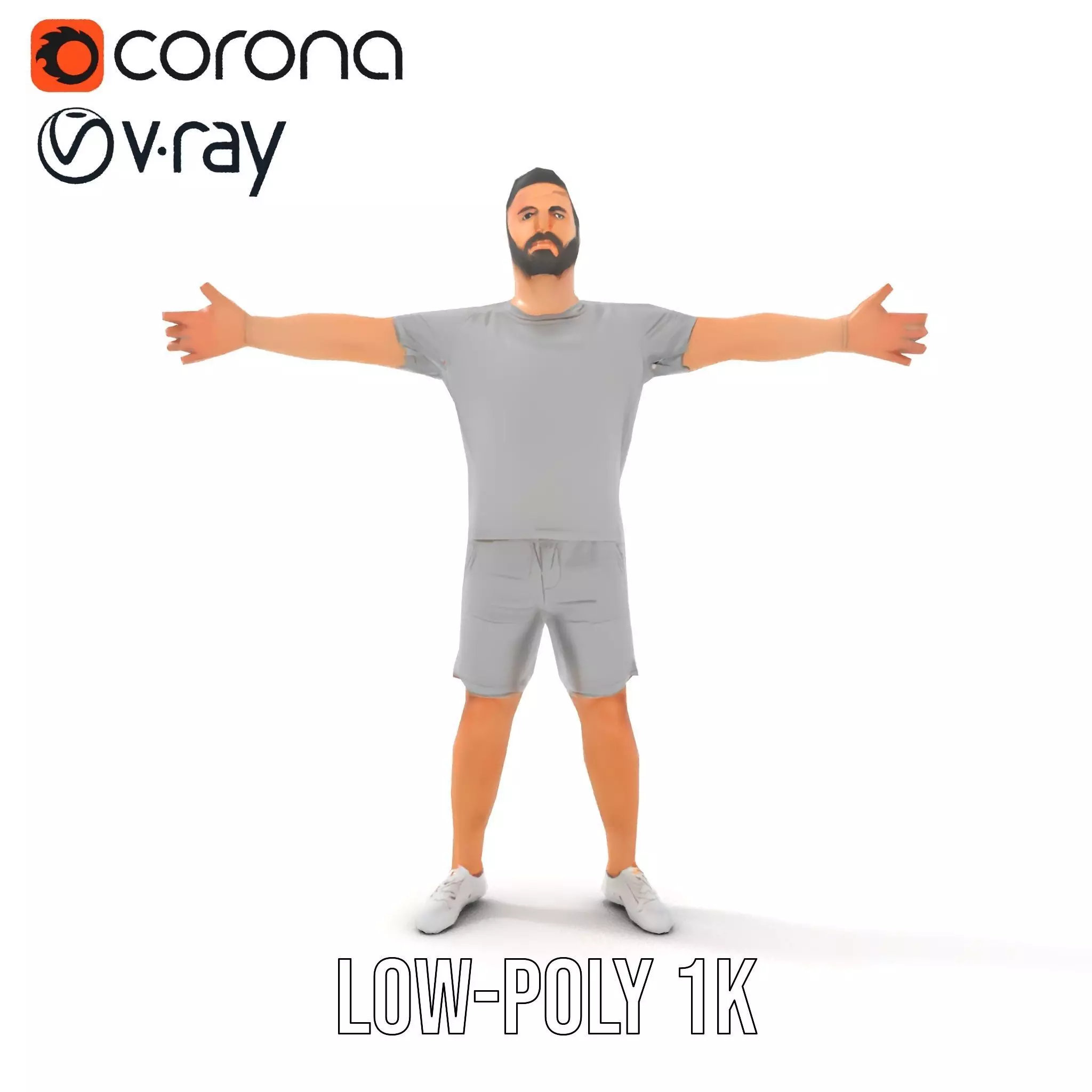 Casual Athletic Man model pack Low-poly 3D model_13