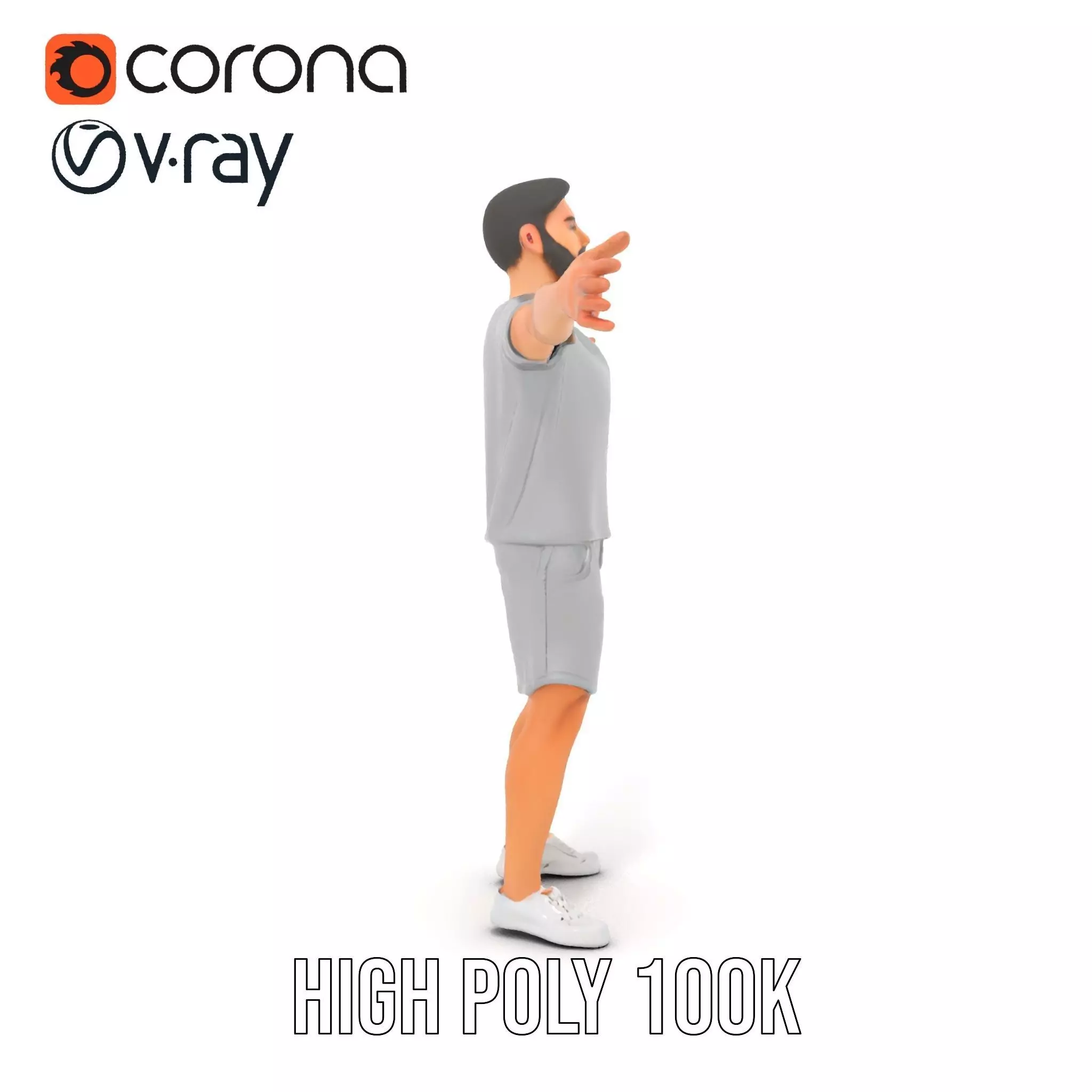 Casual Athletic Man model pack Low-poly 3D model_27