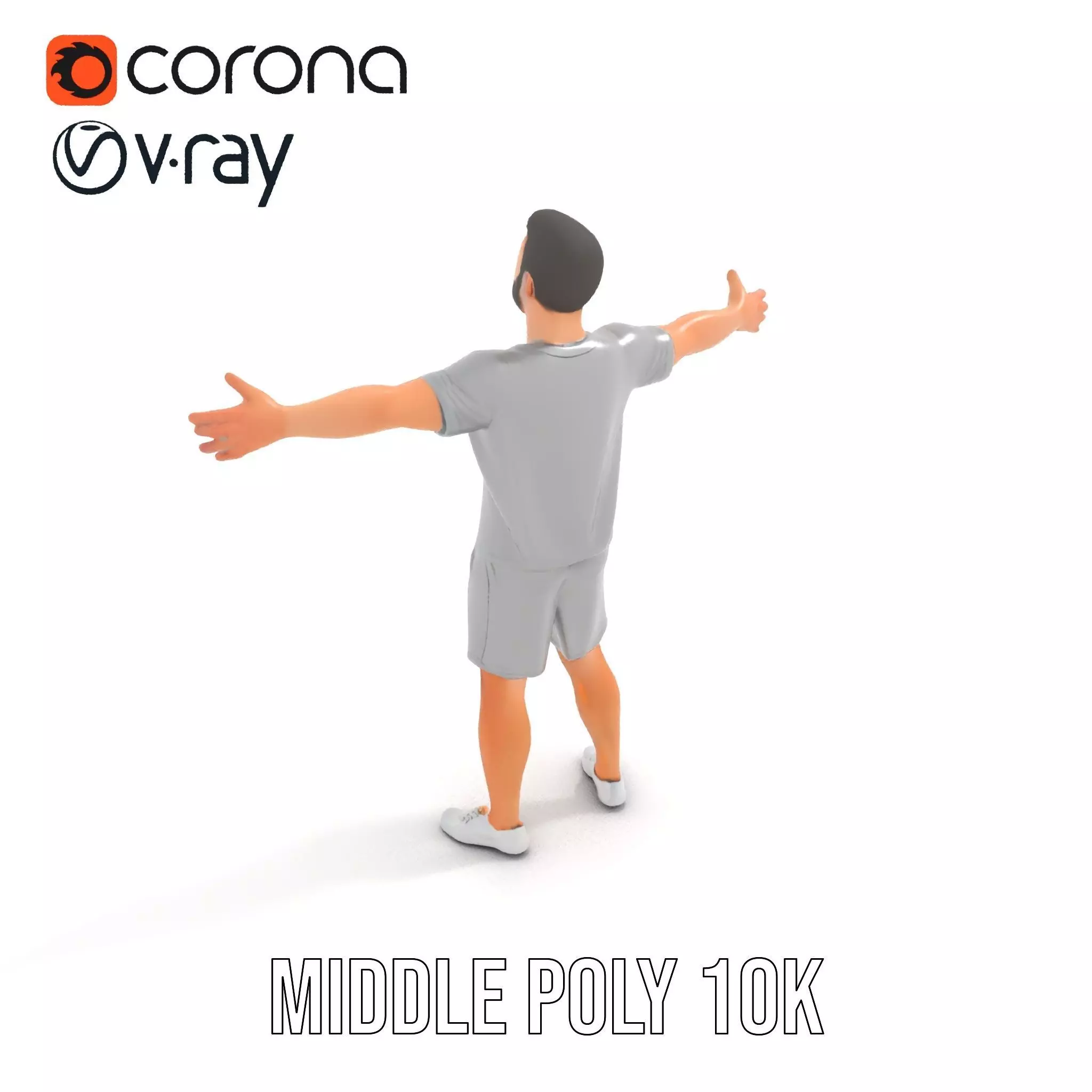 Casual Athletic Man model pack Low-poly 3D model_7