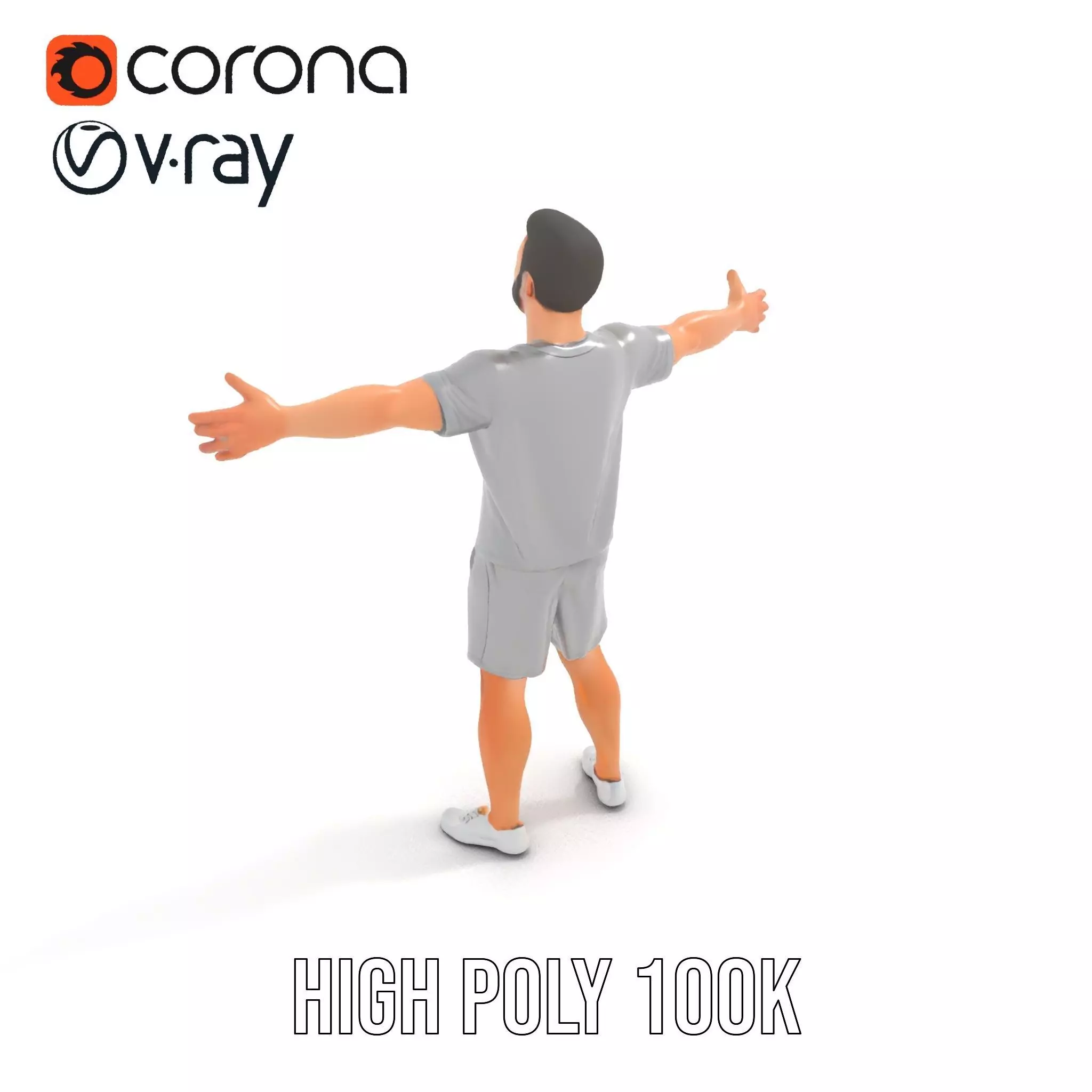 Casual Athletic Man model pack Low-poly 3D model_19