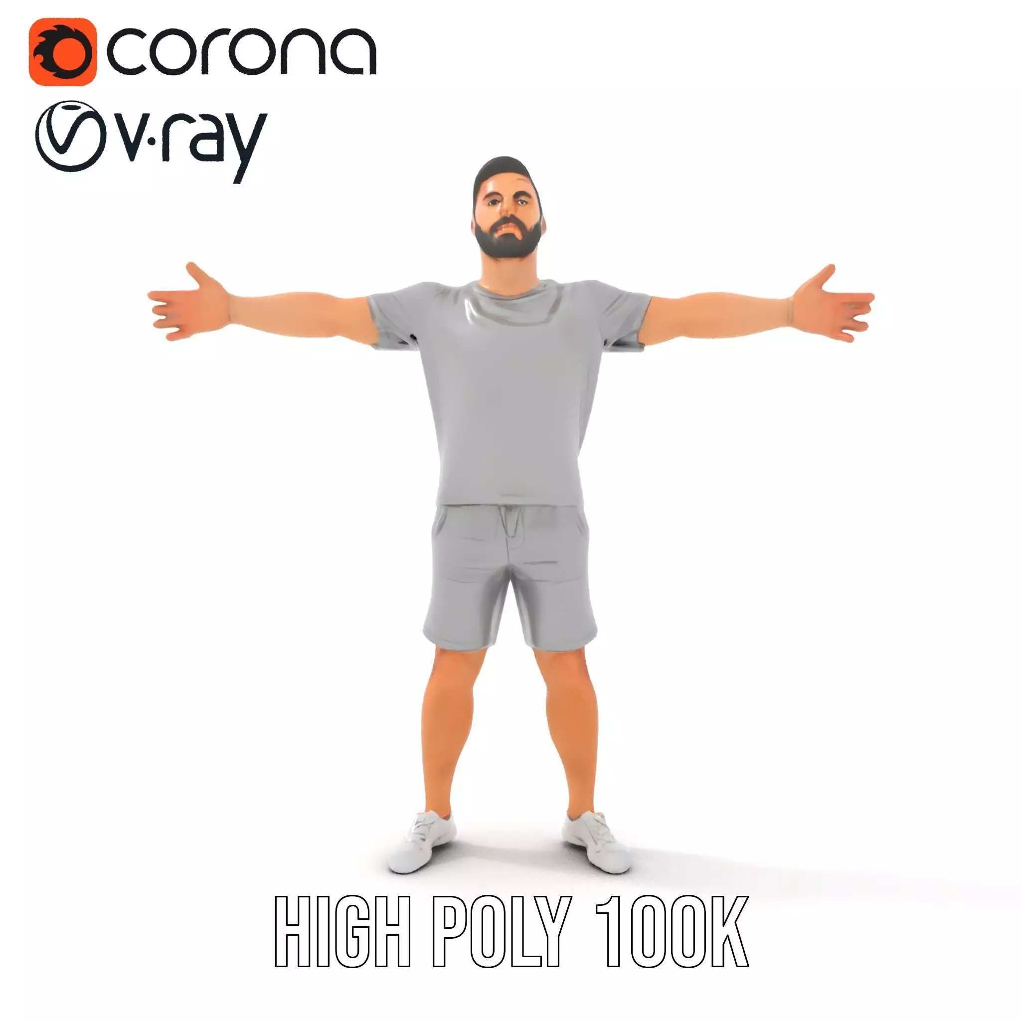Casual Athletic Man model pack Low-poly 3D model_22