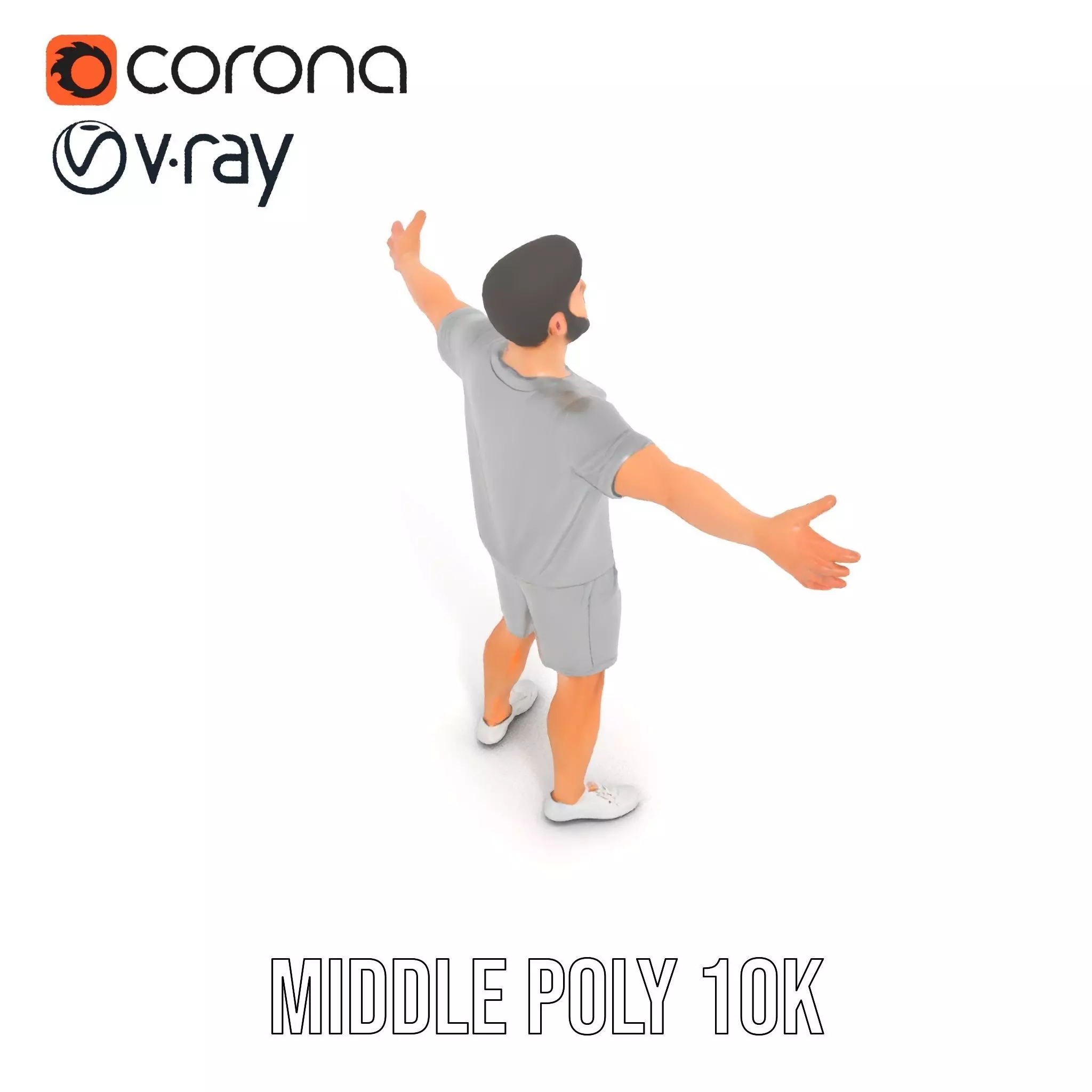 Casual Athletic Man model pack Low-poly 3D model_14