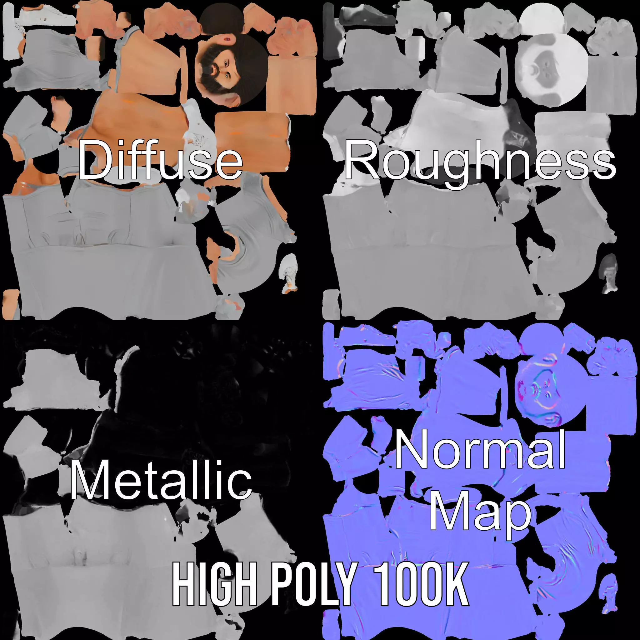 Casual Athletic Man model pack Low-poly 3D model_4