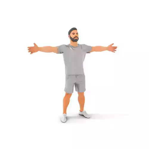 Casual Athletic Man model pack Low-poly 3D model