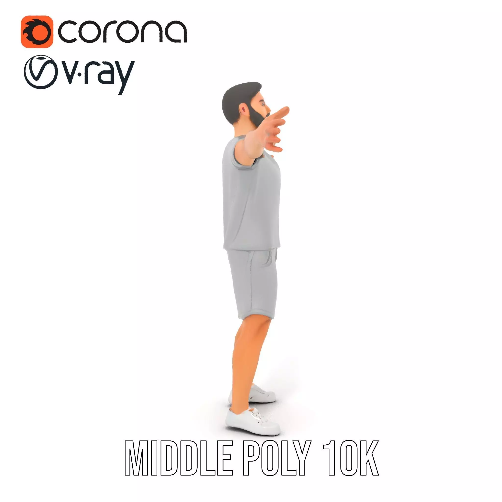Casual Athletic Man model pack Low-poly 3D model_17