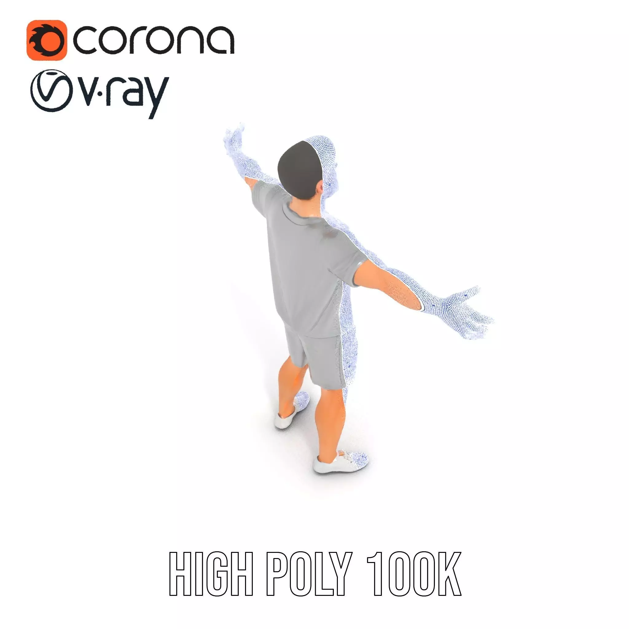 Casual Athletic Man model pack Low-poly 3D model_30