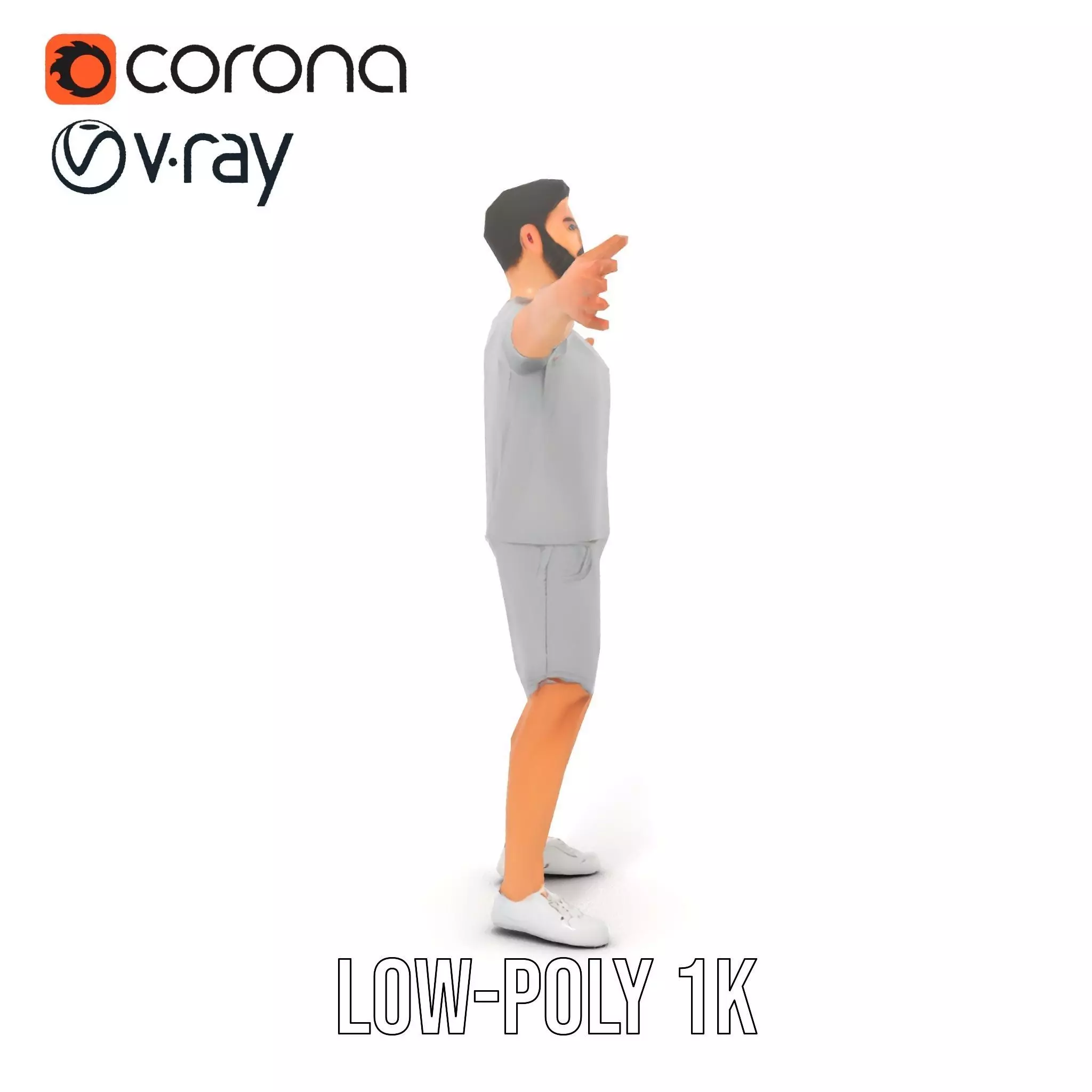 Casual Athletic Man model pack Low-poly 3D model_21