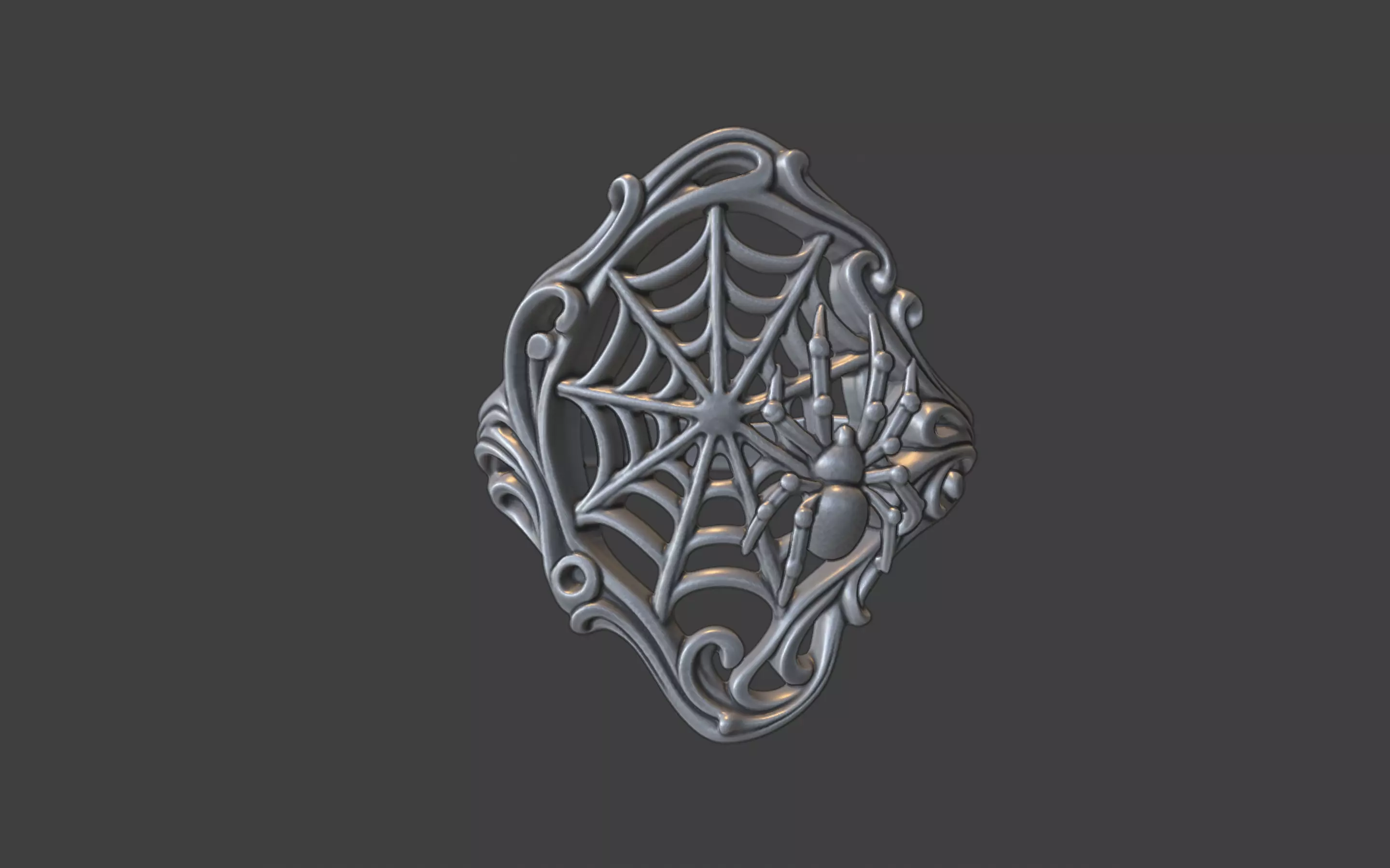 spiderweb ring 3D print model_15