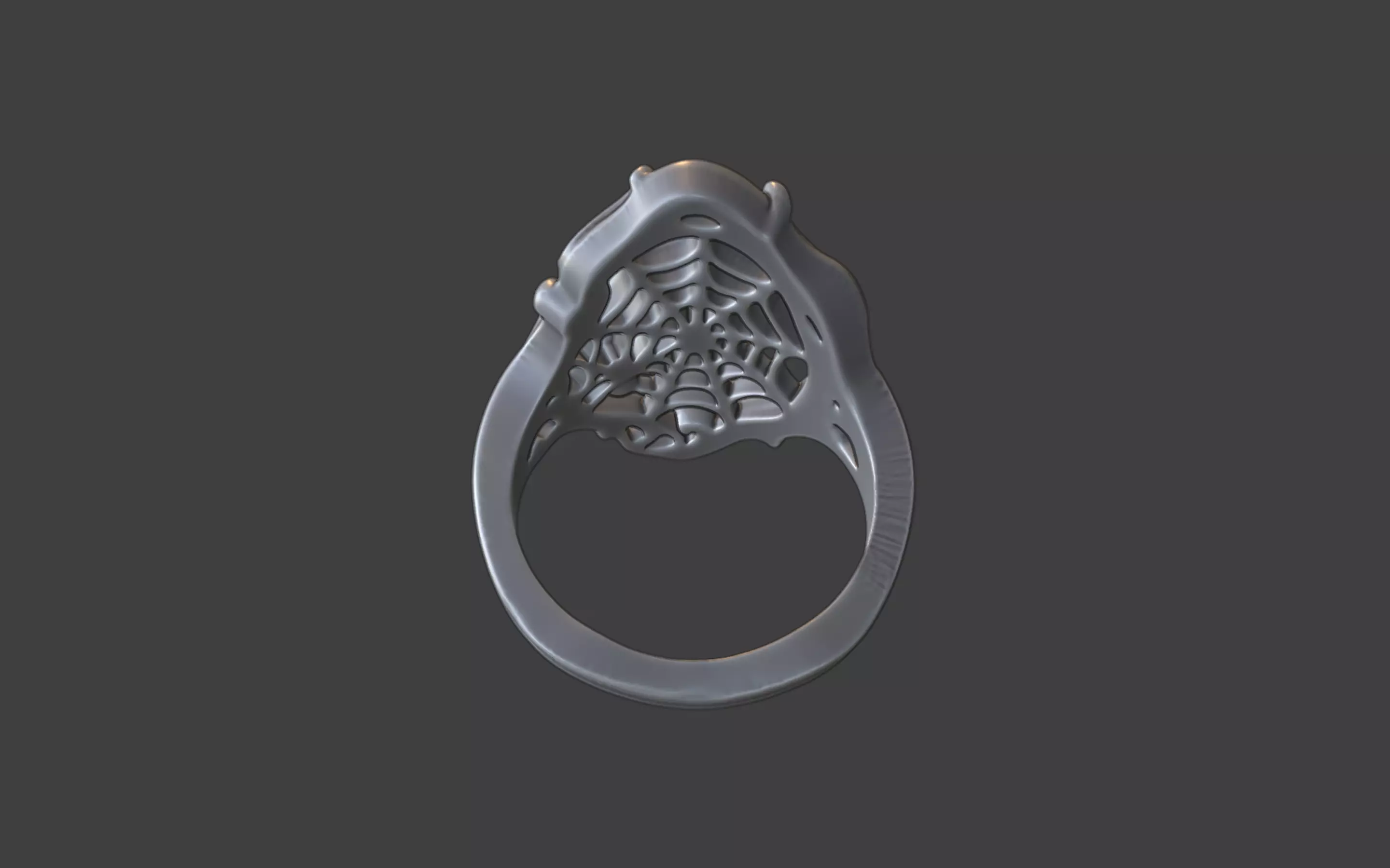 spiderweb ring 3D print model_5