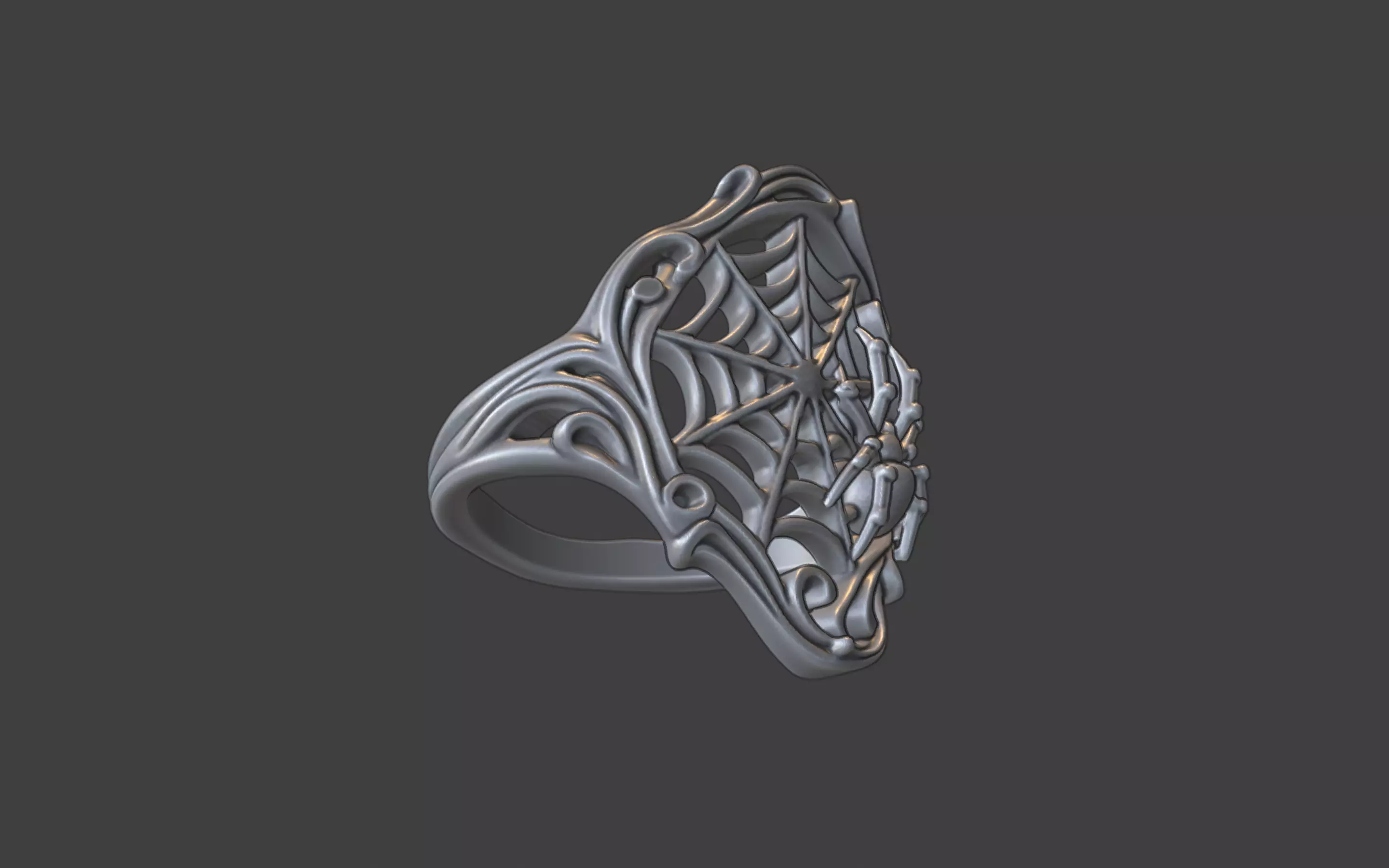 spiderweb ring 3D print model_10