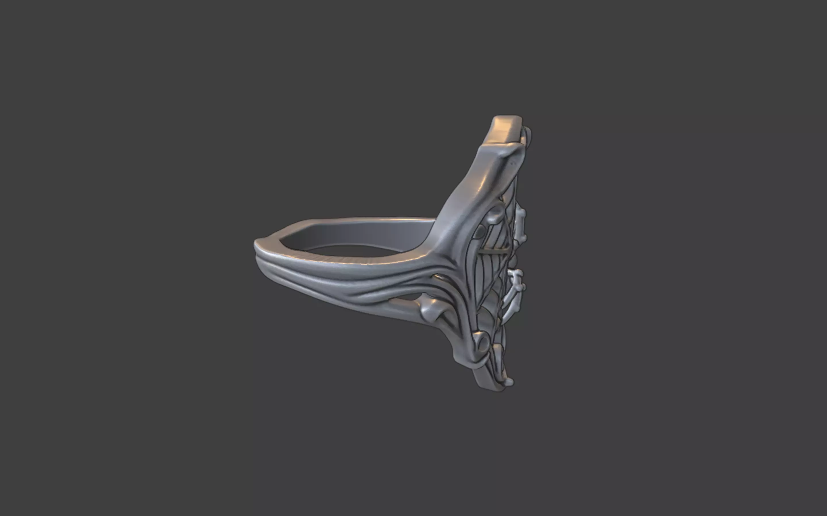 spiderweb ring 3D print model_7
