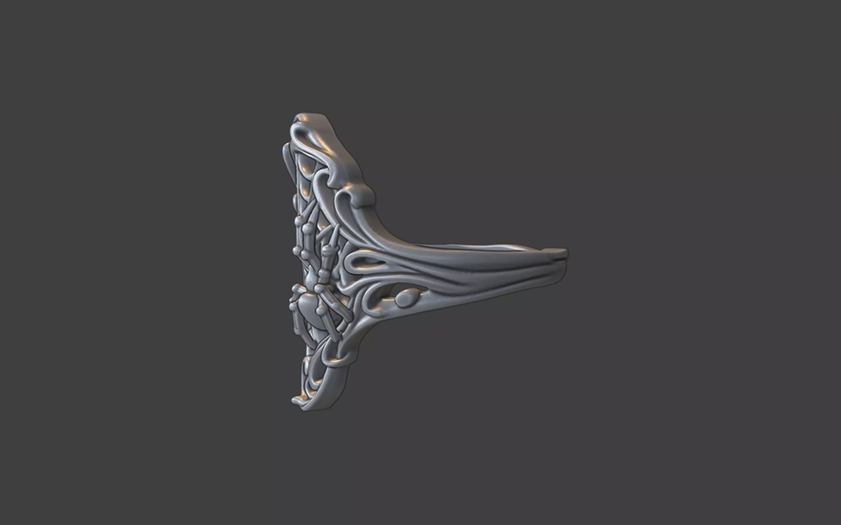 spiderweb ring 3D print model_2
