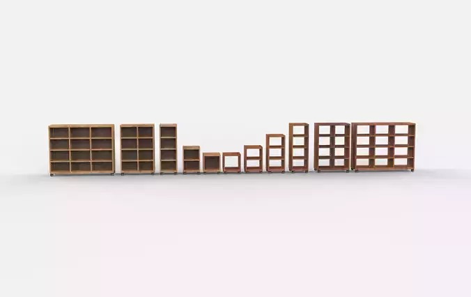 Cube shelving unit set 3D model