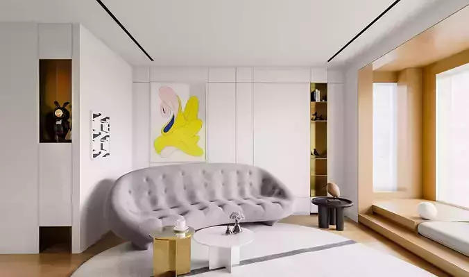 Modern living room dining room interior scenes 397