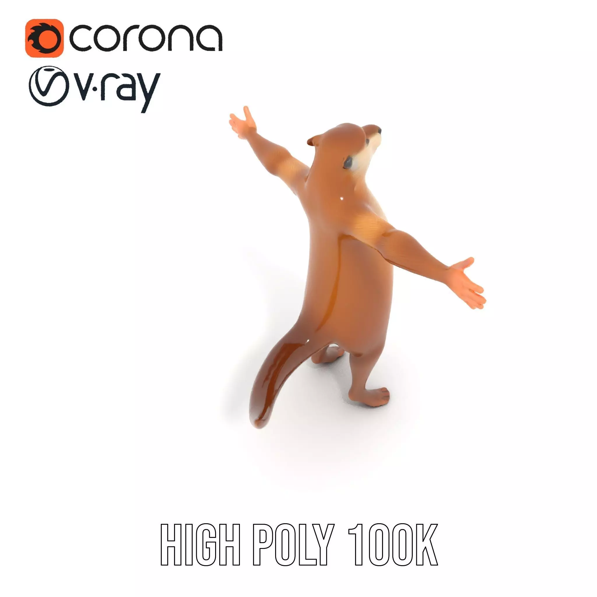 Charming Otter Character model pack Low-poly 3D model_24