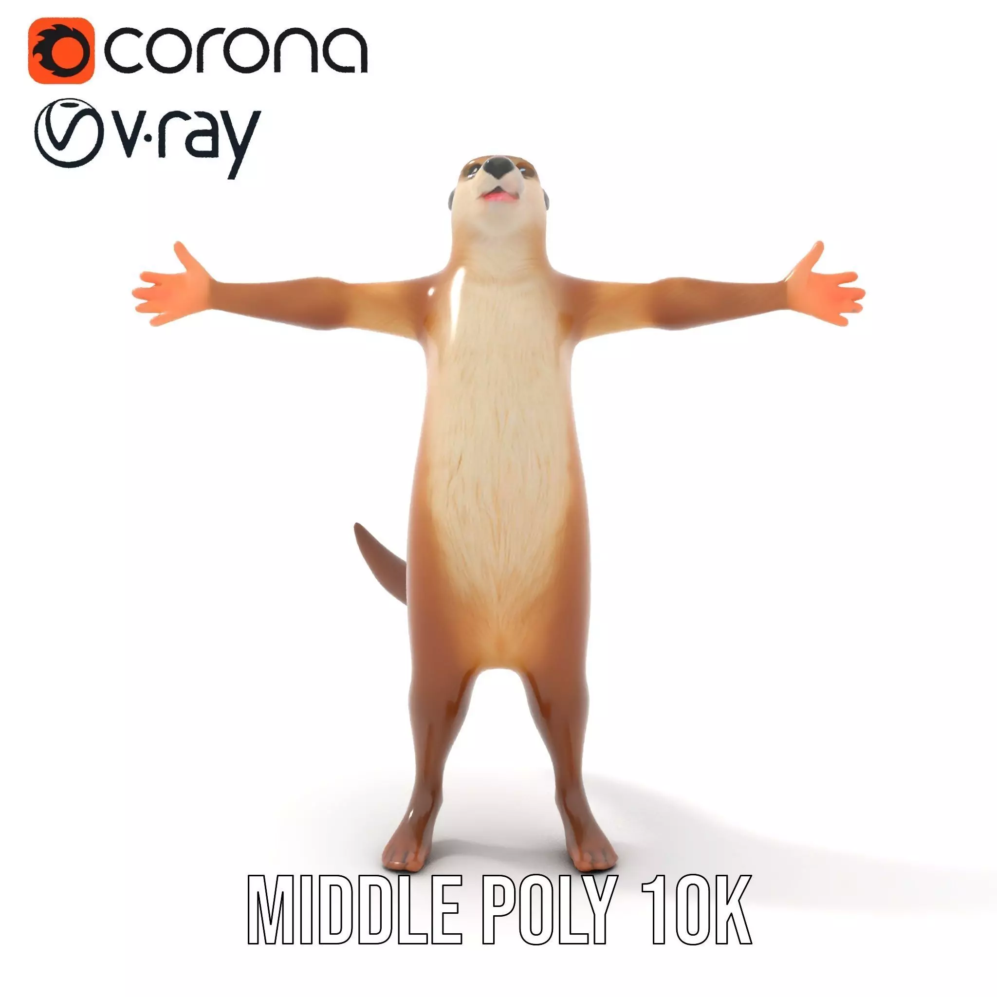 Charming Otter Character model pack Low-poly 3D model_6