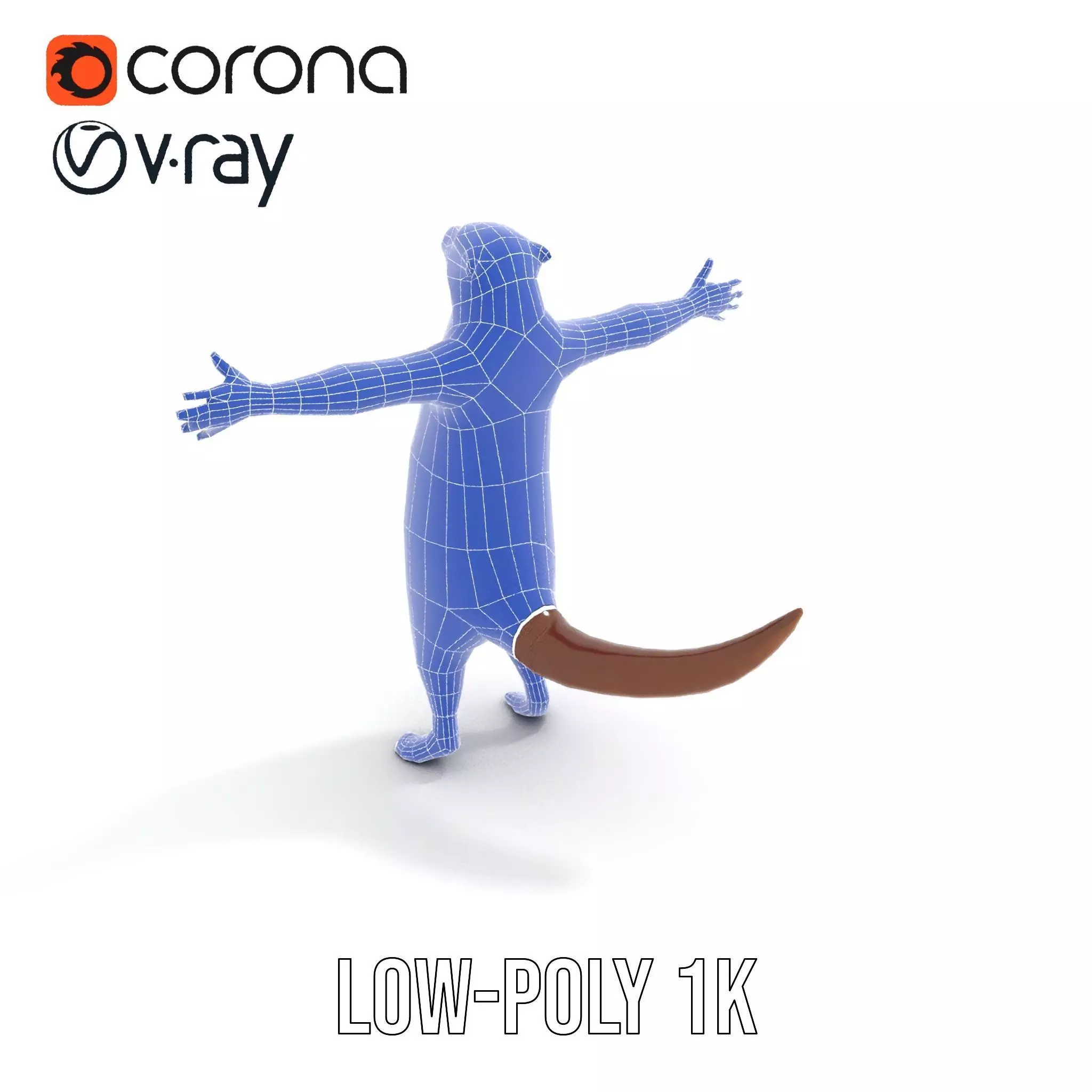 Charming Otter Character model pack Low-poly 3D model_23