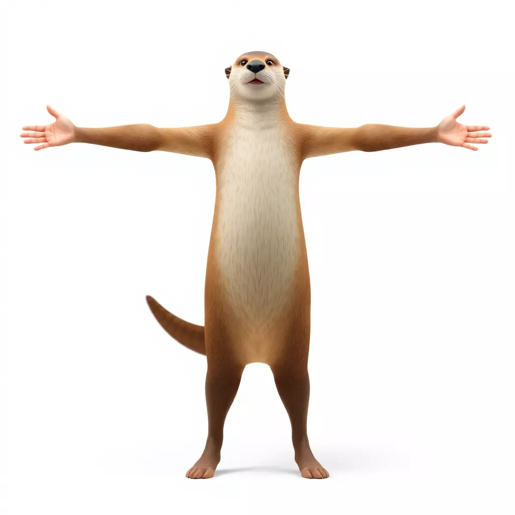 Charming Otter Character model pack Low-poly 3D model_3