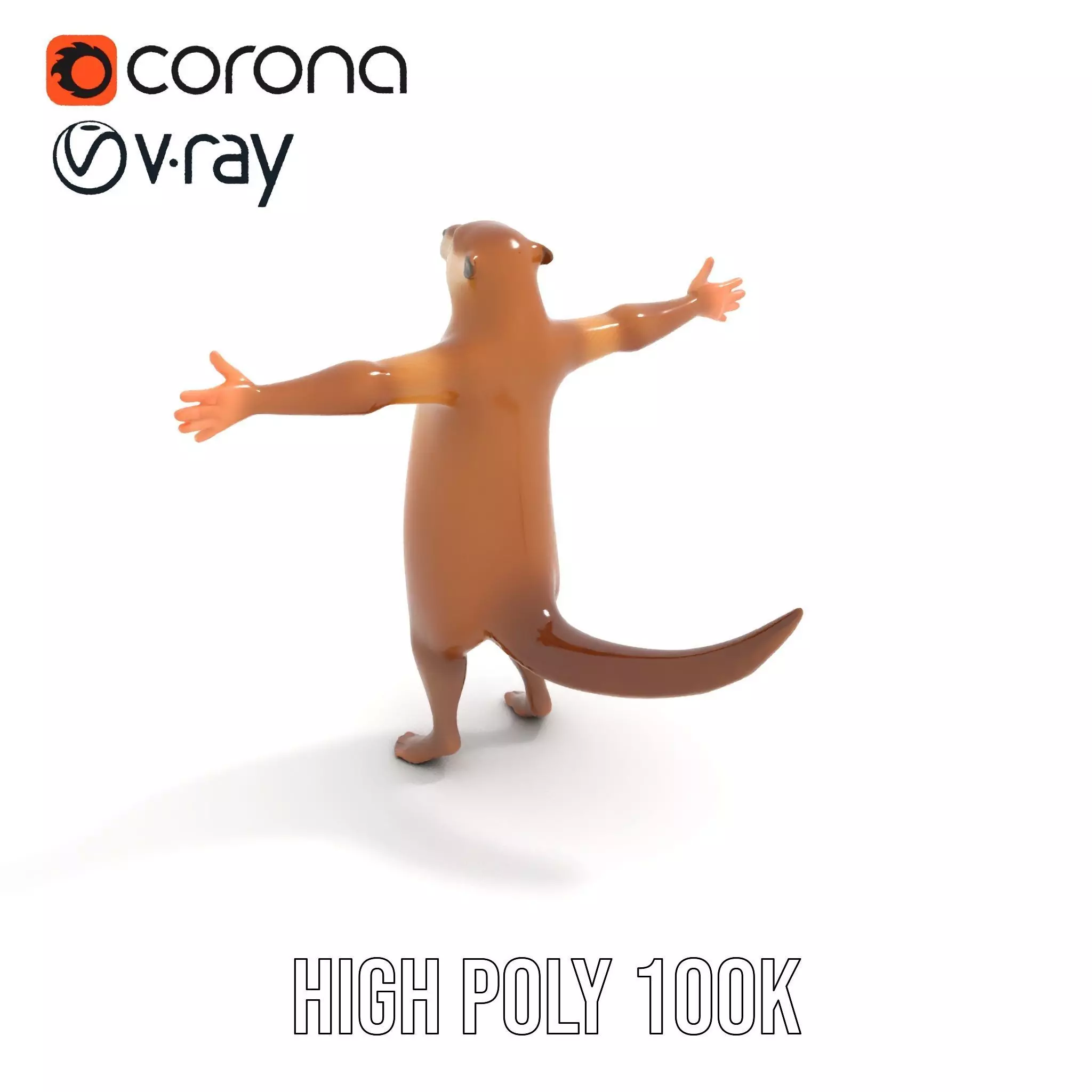 Charming Otter Character model pack Low-poly 3D model_21