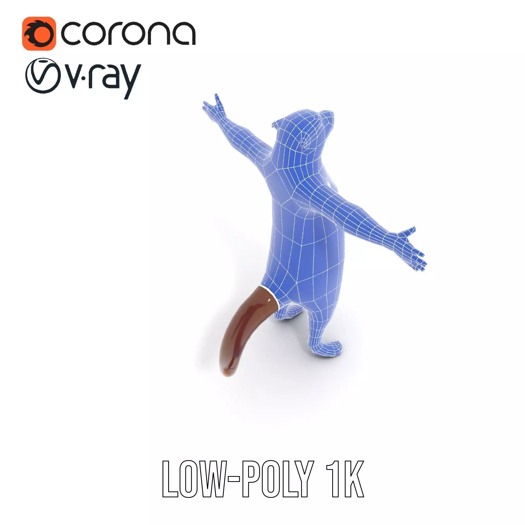 Charming Otter Character model pack Low-poly 3D model_28