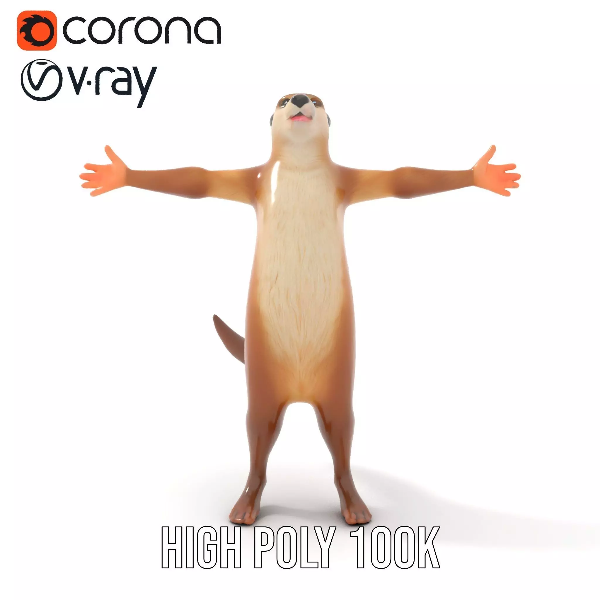 Charming Otter Character model pack Low-poly 3D model_16