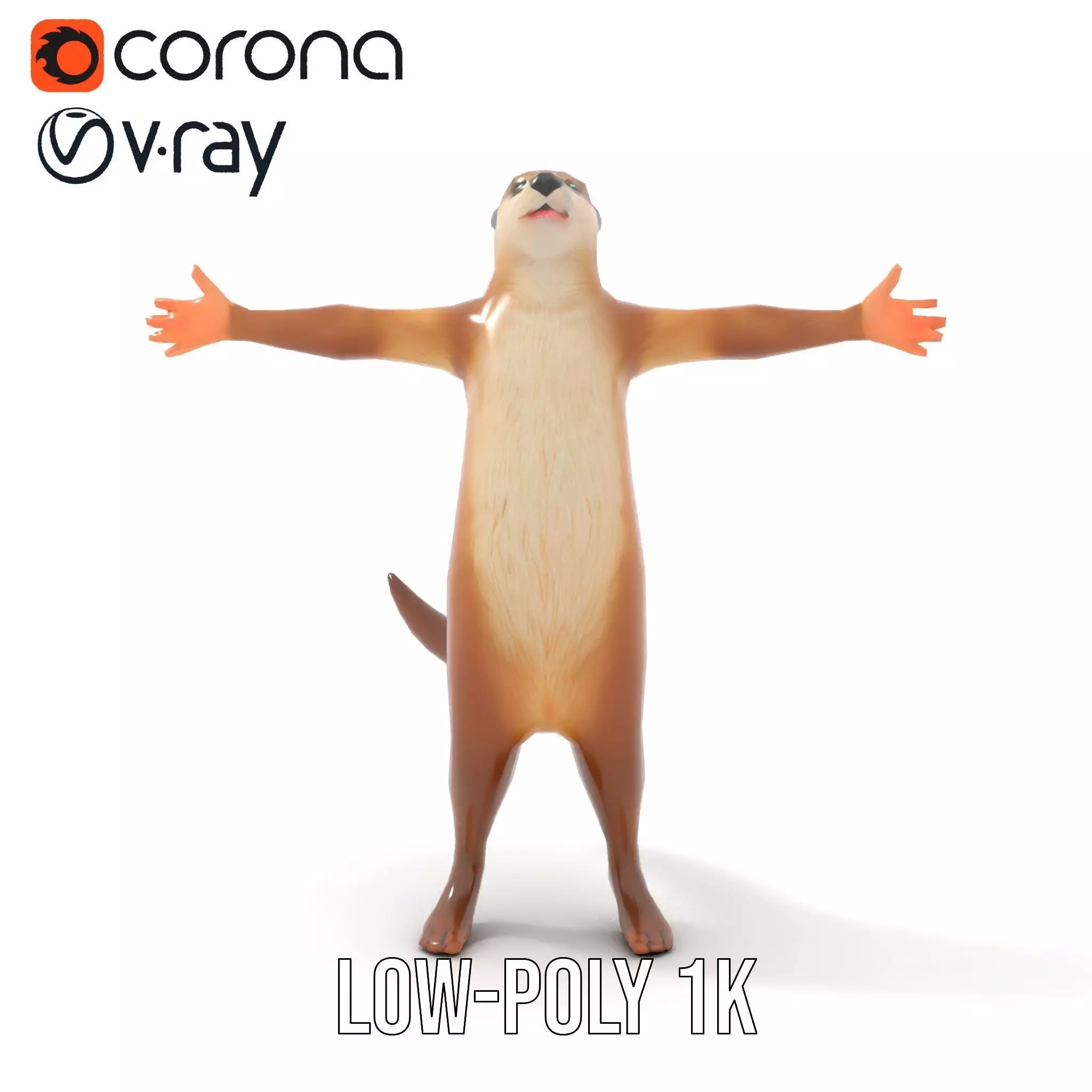 Charming Otter Character model pack Low-poly 3D model_15