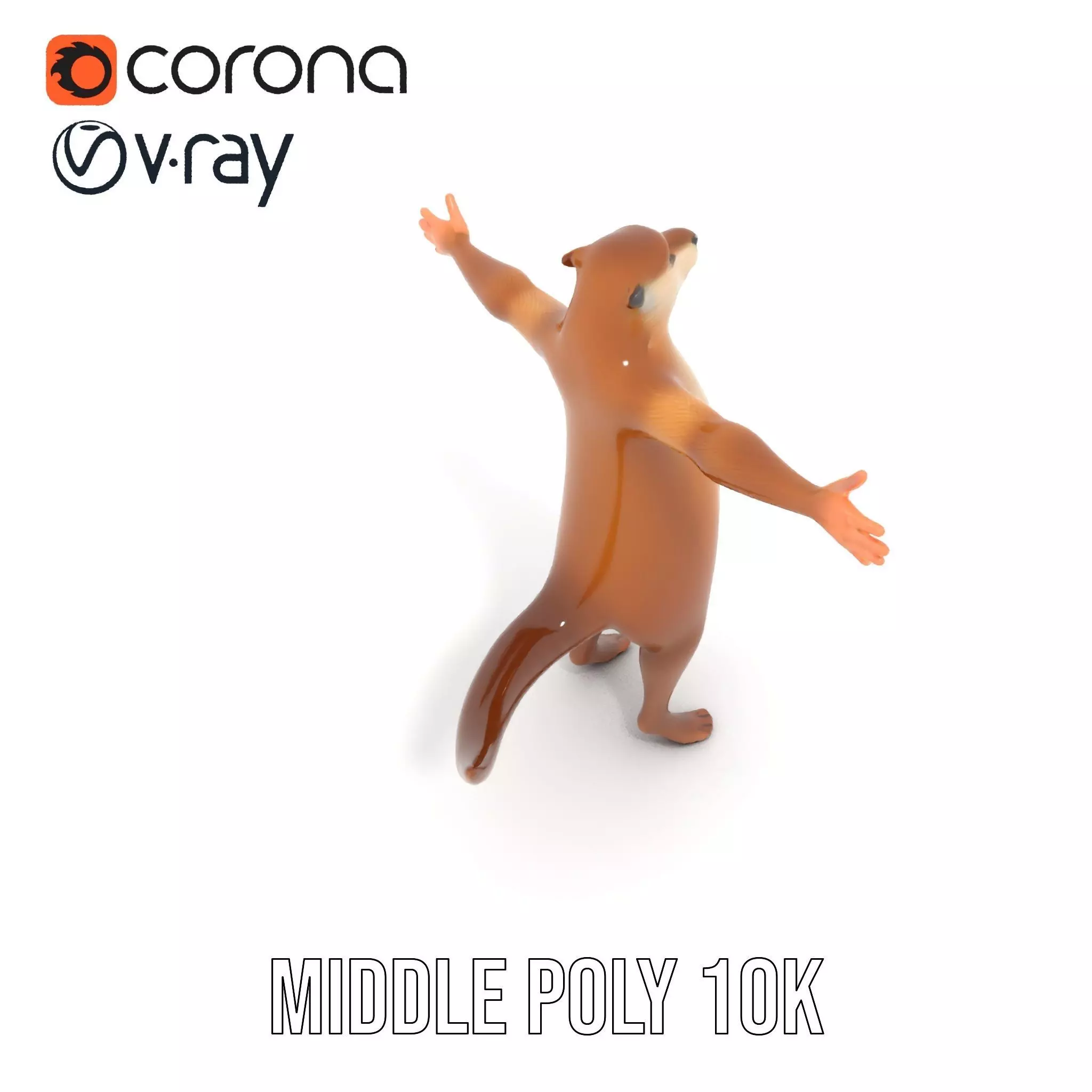 Charming Otter Character model pack Low-poly 3D model_19