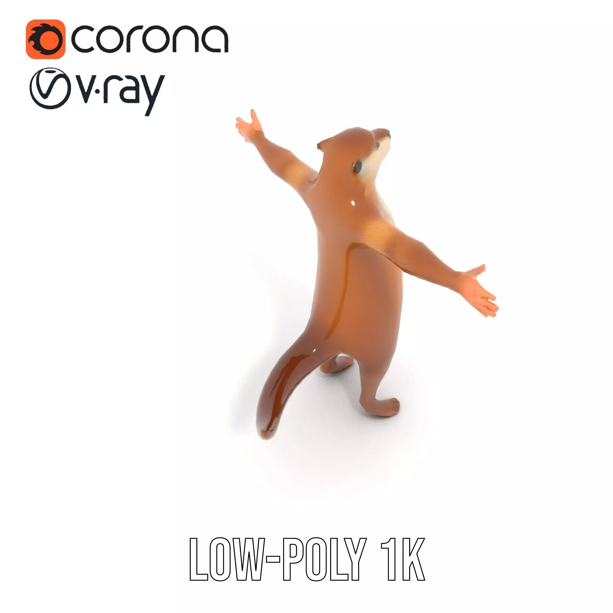 Charming Otter Character model pack Low-poly 3D model_8