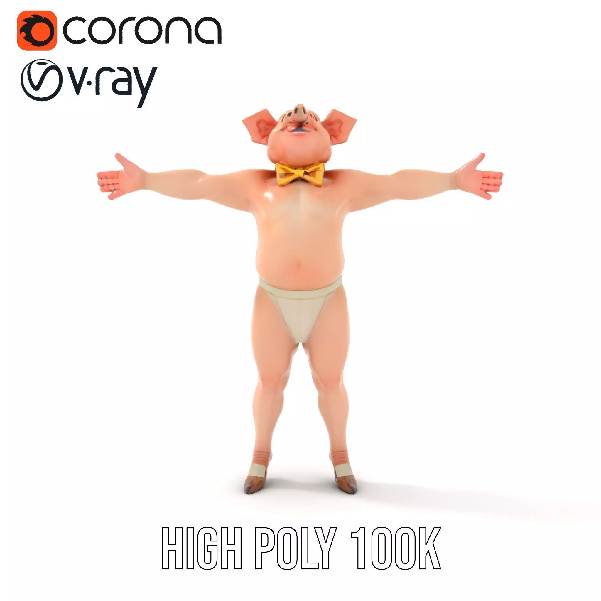 Playful Piggy Performer model pack Low-poly 3D model_29