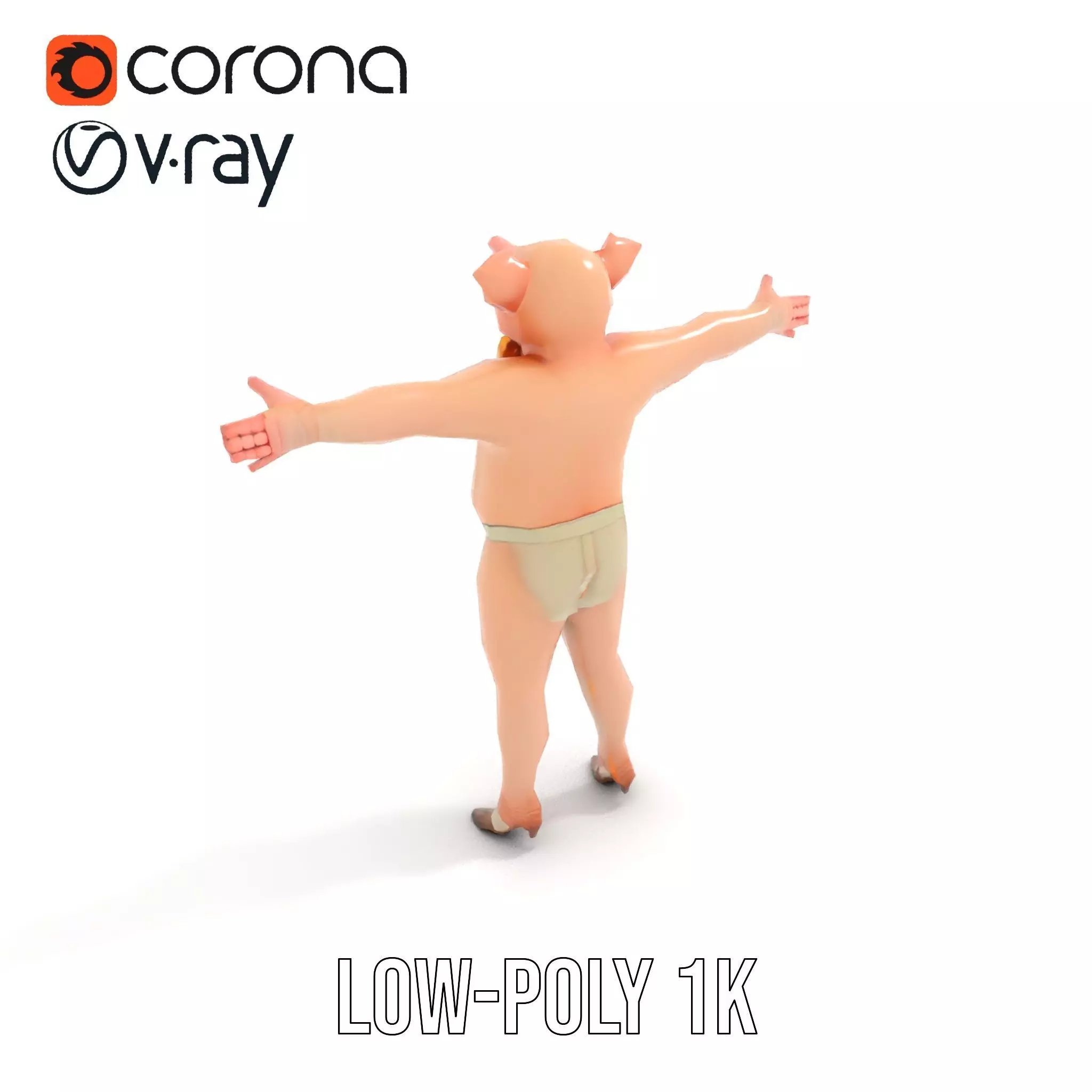 Playful Piggy Performer model pack Low-poly 3D model_15