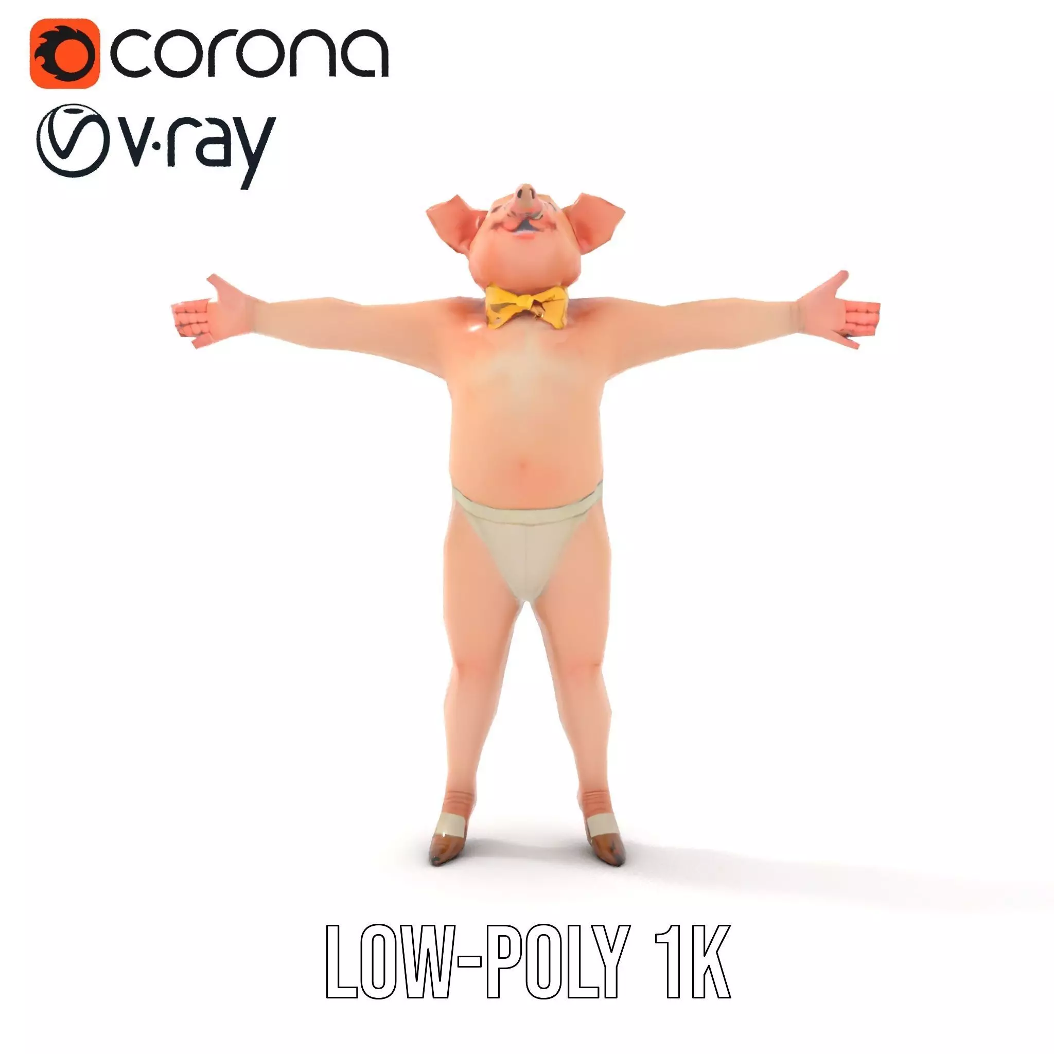 Playful Piggy Performer model pack Low-poly 3D model_13