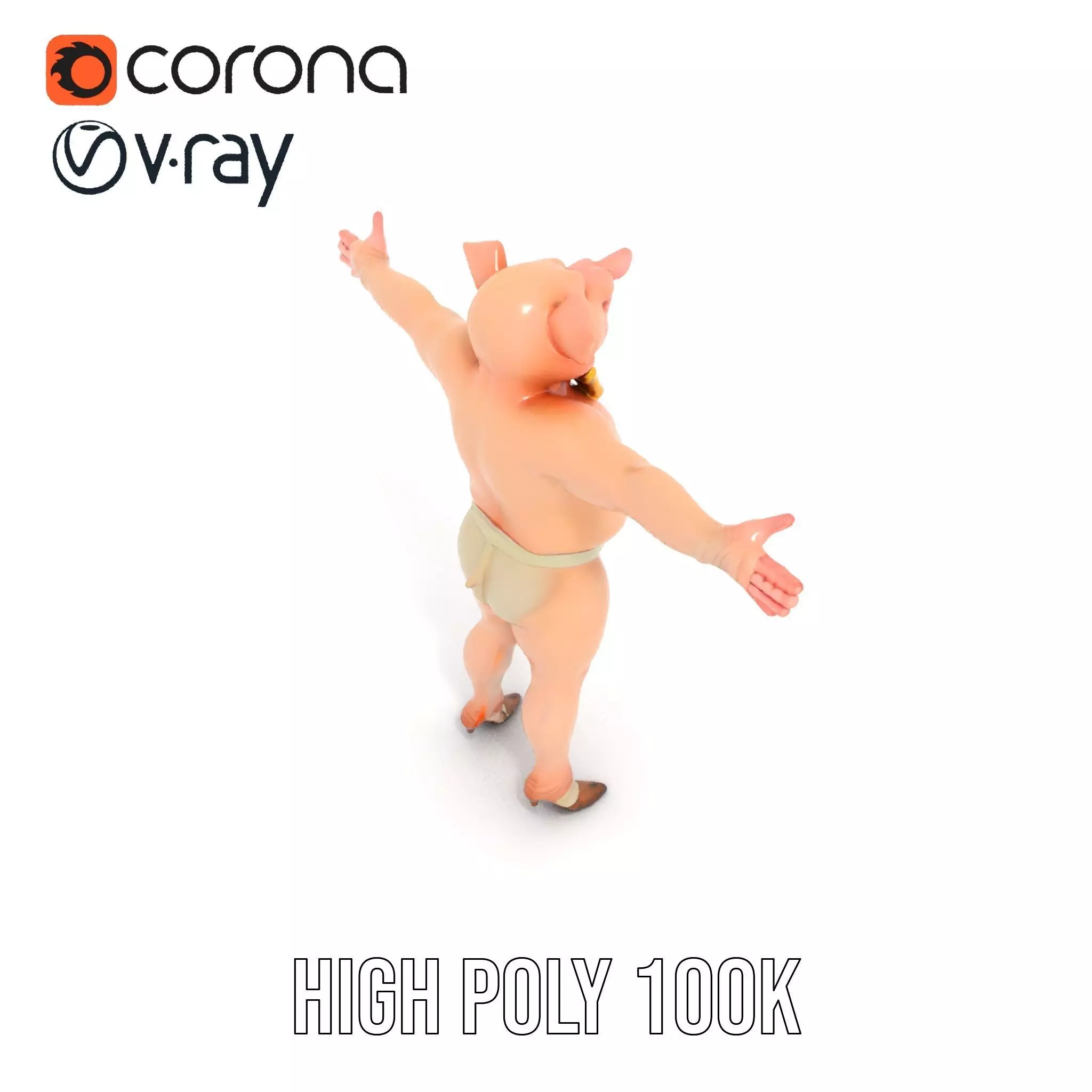 Playful Piggy Performer model pack Low-poly 3D model_32