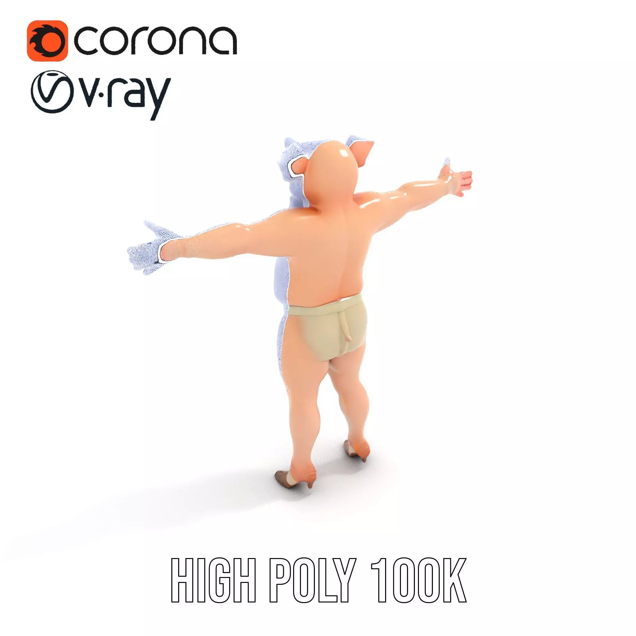 Playful Piggy Performer model pack Low-poly 3D model_26