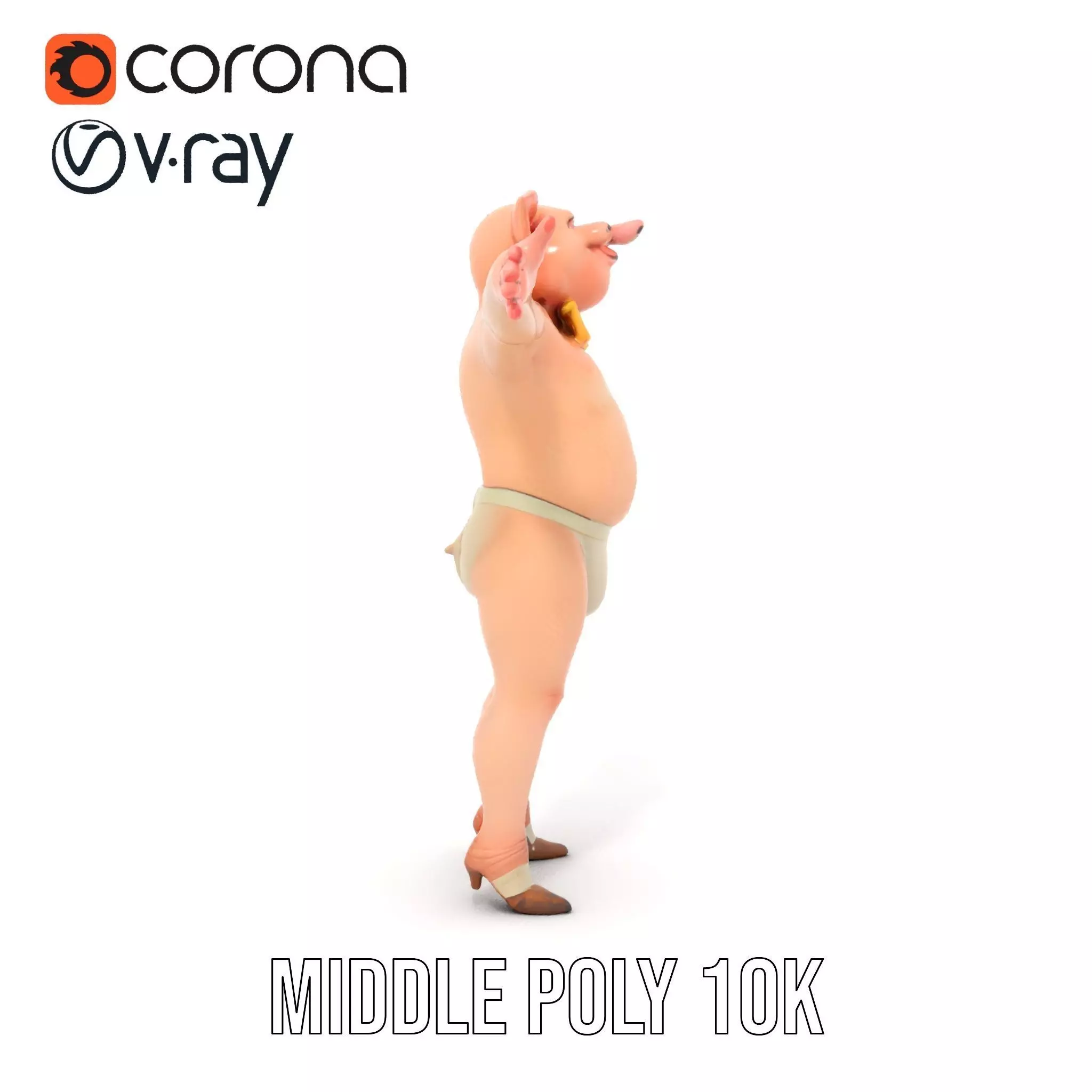 Playful Piggy Performer model pack Low-poly 3D model_7