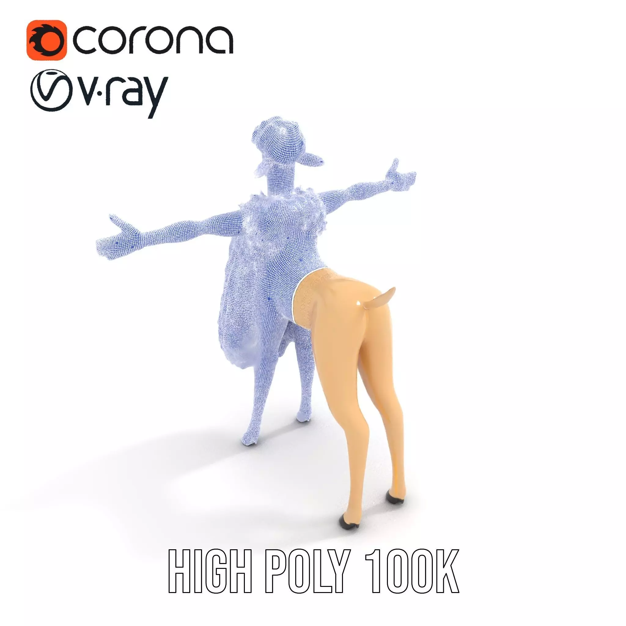 Fluffy Sheep Character model pack Low-poly 3D model_27