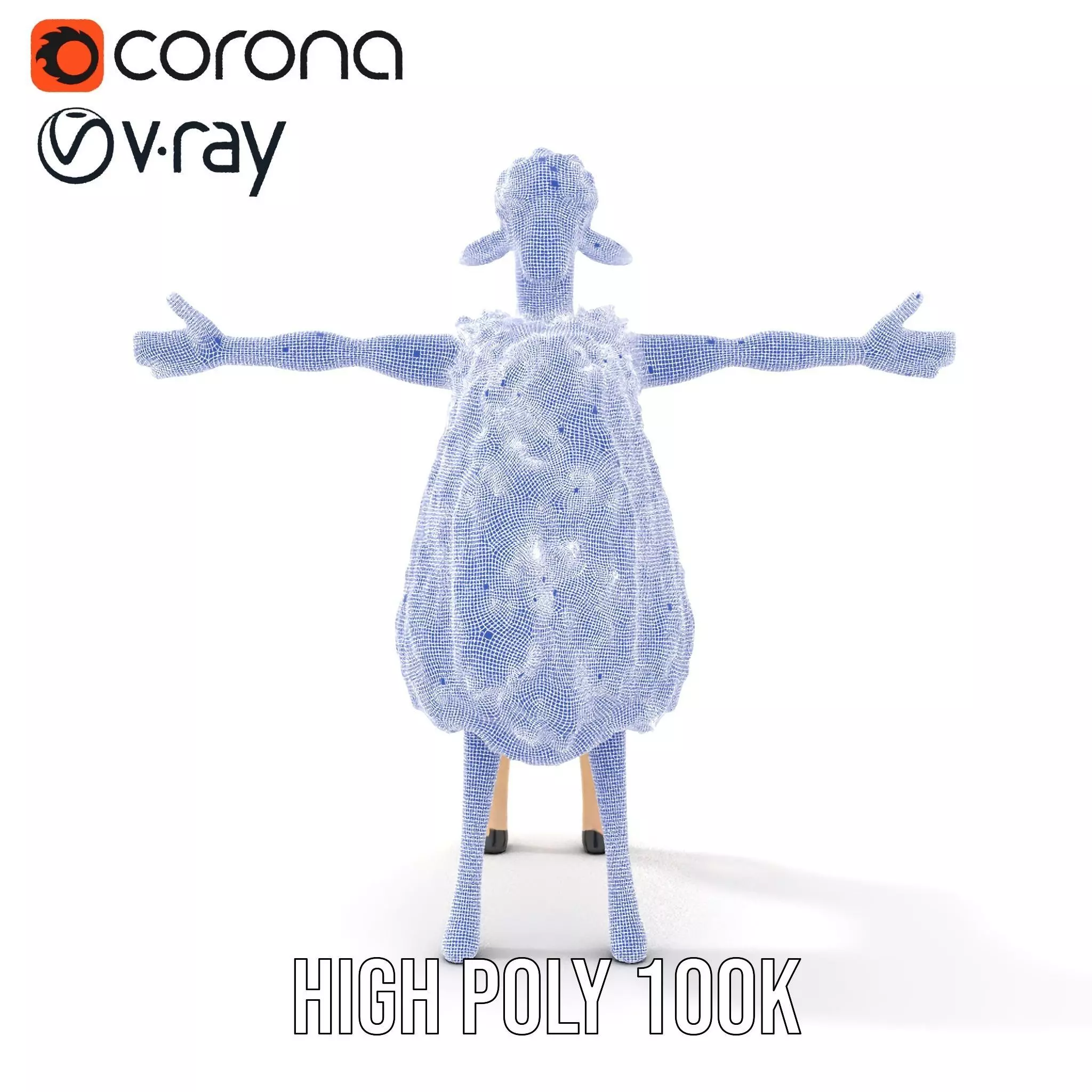 Fluffy Sheep Character model pack Low-poly 3D model_33