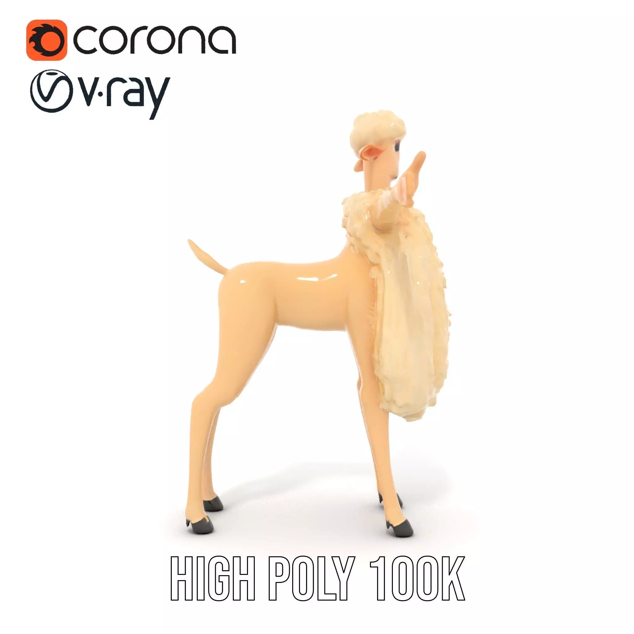 Fluffy Sheep Character model pack Low-poly 3D model_32