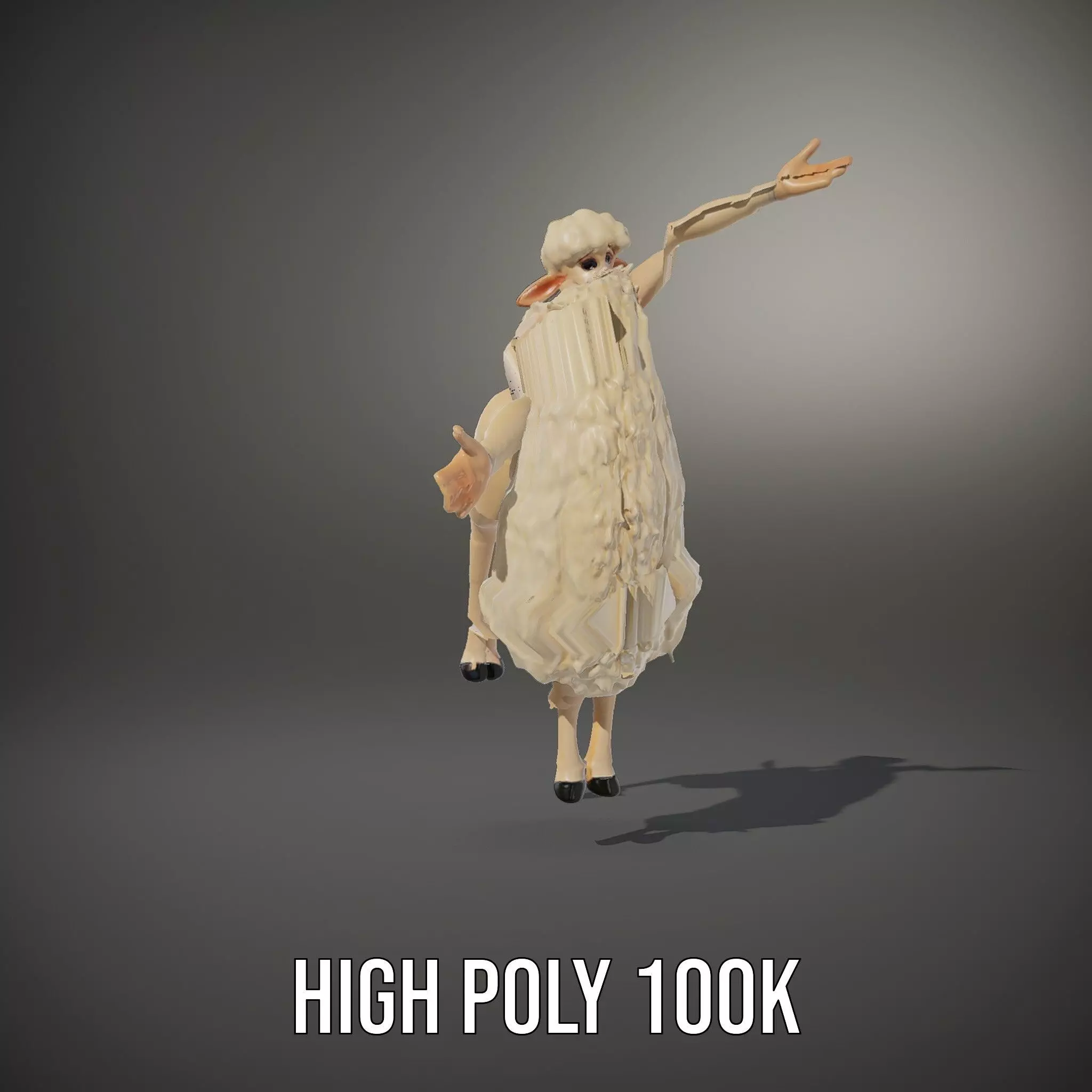 Fluffy Sheep Character model pack Low-poly 3D model_9