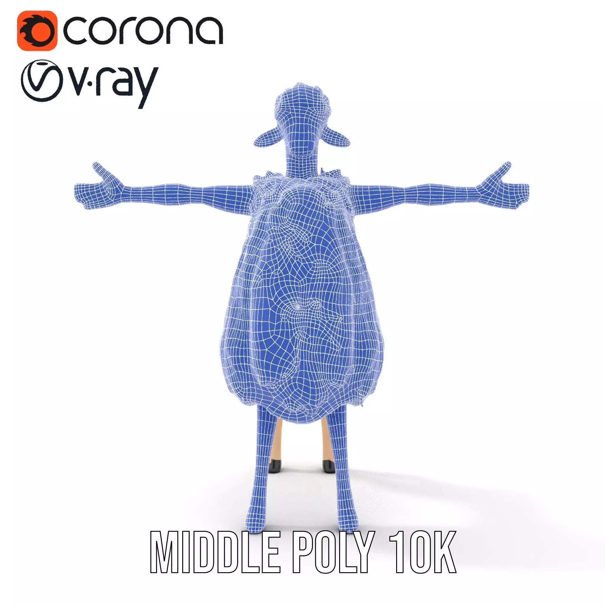 Fluffy Sheep Character model pack Low-poly 3D model_19